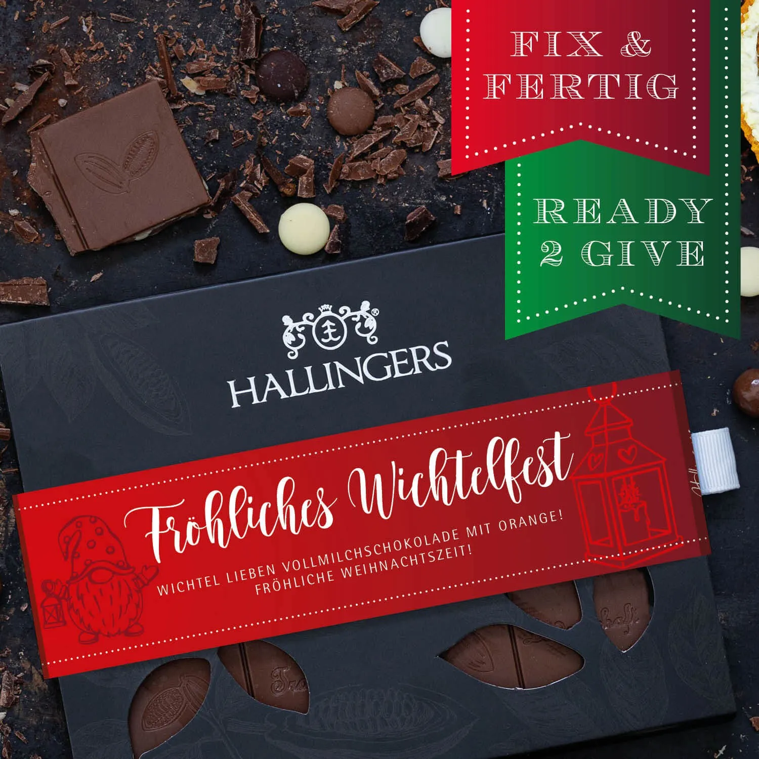 HANDWERK STATT MASSENWARE - Edition \Fröhliches Wichtelfest\: Während andere auf niedrige Kosten & hohe Stückzahlen setzen, überzeugt echte Premium-Schokolade durch Geschmackstiefe, Qualität & ein Genusserlebnis mit bleibendem Eindruck
