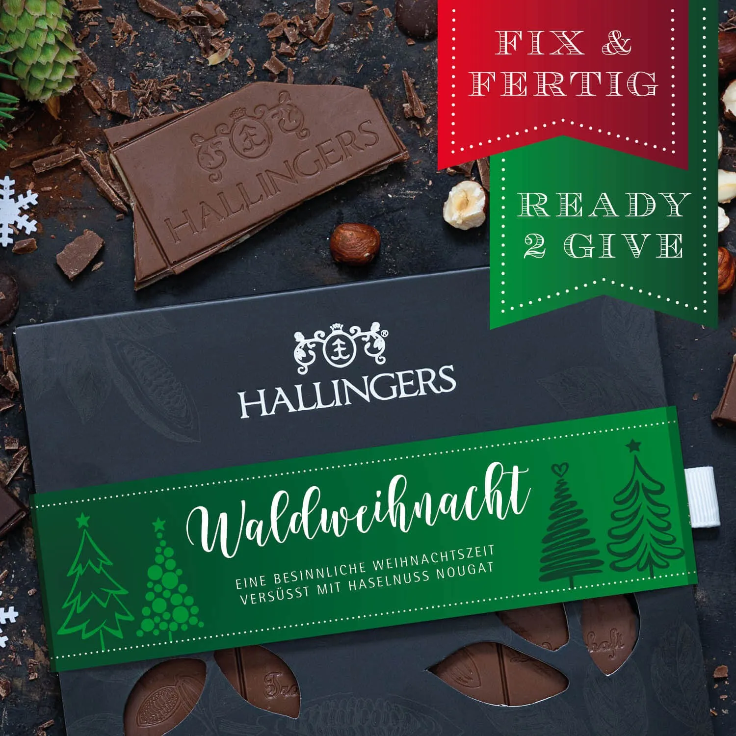 HANDWERK STATT MASSENWARE - Edition \Waldweihnacht\: Während andere auf niedrige Kosten & hohe Stückzahlen setzen, überzeugt echte Premium-Schokolade durch Geschmackstiefe, Qualität & ein Genusserlebnis mit bleibendem Eindruck