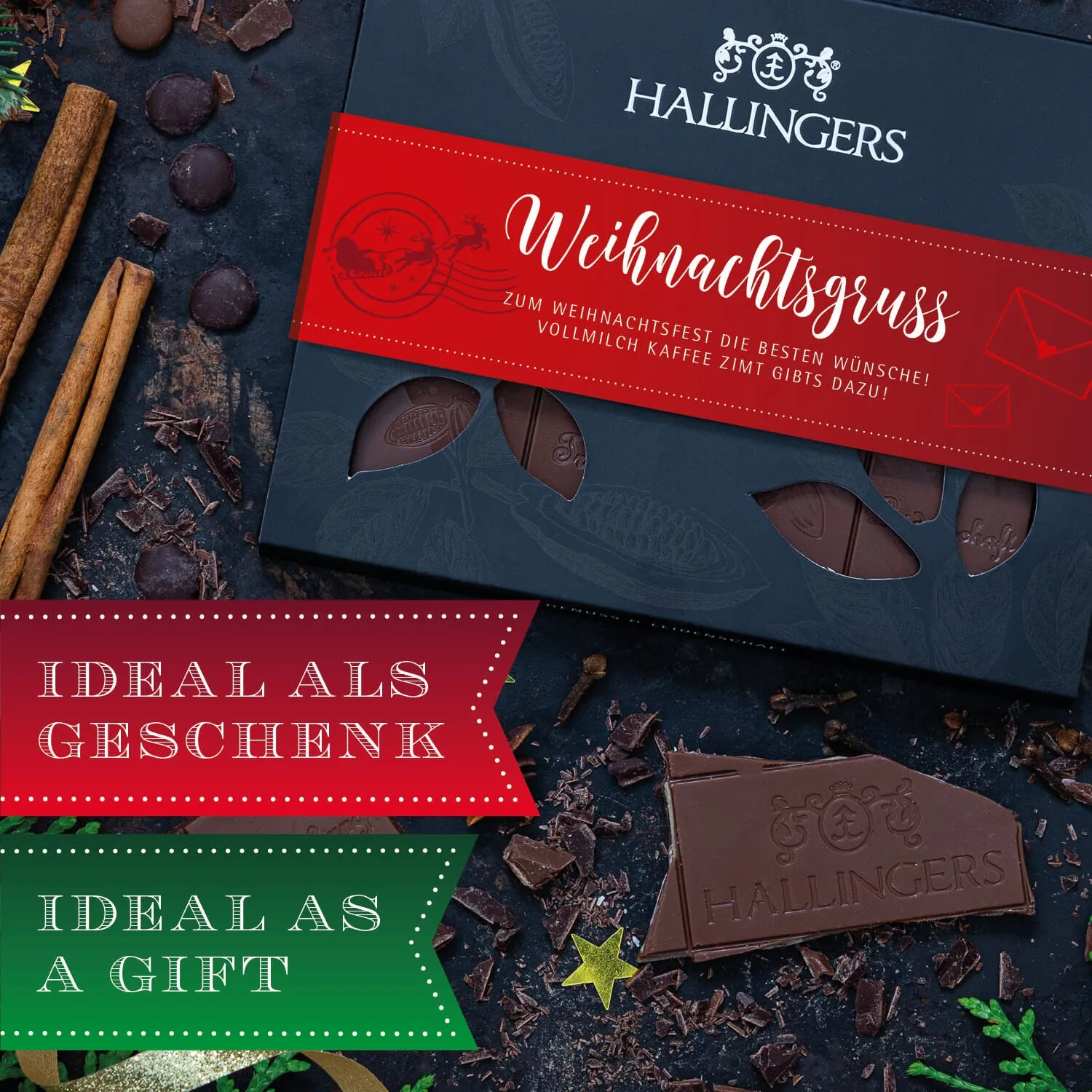 HANDWERK STATT MASSENWARE - Edition \Weihnachtsgruß\: Während andere auf niedrige Kosten & hohe Stückzahlen setzen, überzeugt echte Premium-Schokolade durch Geschmackstiefe, Qualität & ein Genusserlebnis mit bleibendem Eindruck