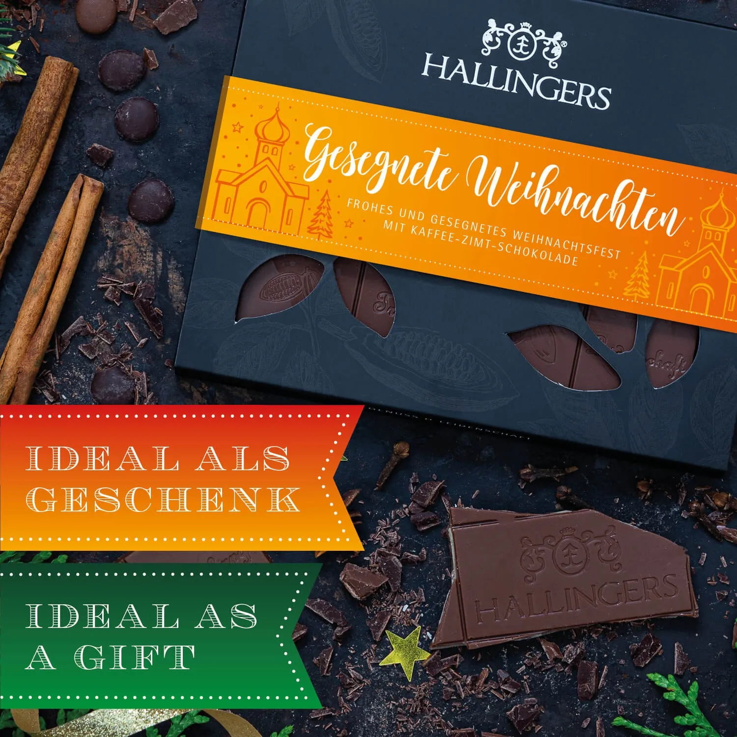 HANDWERK STATT MASSENWARE - Edition \Gesegnete Weihnachten\: Während andere auf niedrige Kosten & hohe Stückzahlen setzen, überzeugt echte Premium-Schokolade durch Geschmackstiefe, Qualität & ein Genusserlebnis mit bleibendem Eindruck