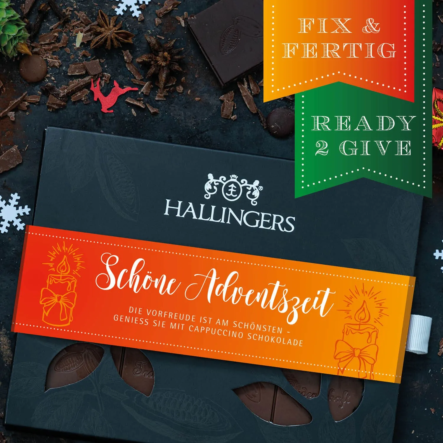 HANDWERK STATT MASSENWARE - Edition \Schöne Adventszeit\: Während andere auf niedrige Kosten & hohe Stückzahlen setzen, überzeugt echte Premium-Schokolade durch Geschmackstiefe, Qualität & ein Genusserlebnis mit bleibendem Eindruck