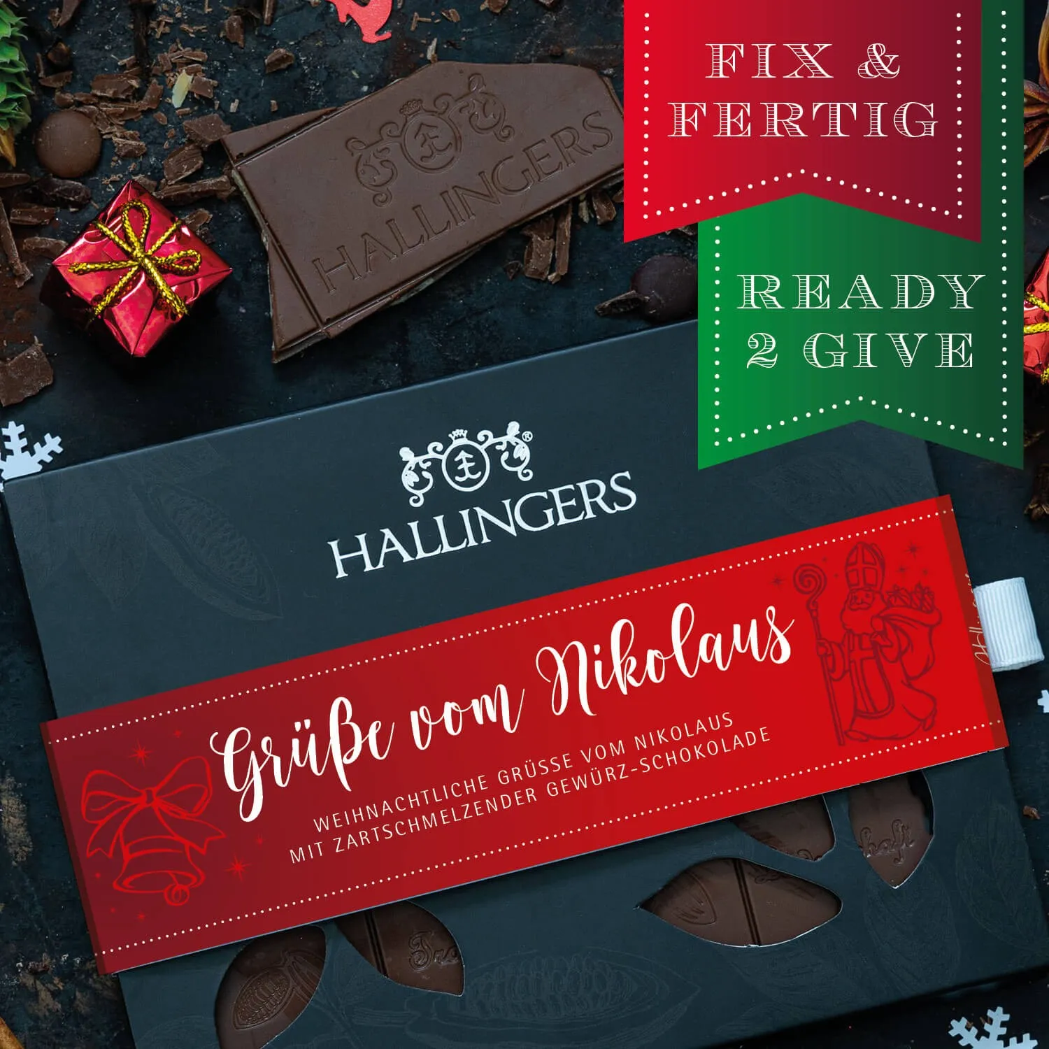 HANDWERK STATT MASSENWARE - Edition \Grüße vom Nikolaus\: Während andere auf niedrige Kosten & hohe Stückzahlen setzen, überzeugt echte Premium-Schokolade durch Geschmackstiefe, Qualität & ein Genusserlebnis mit bleibendem Eindruck