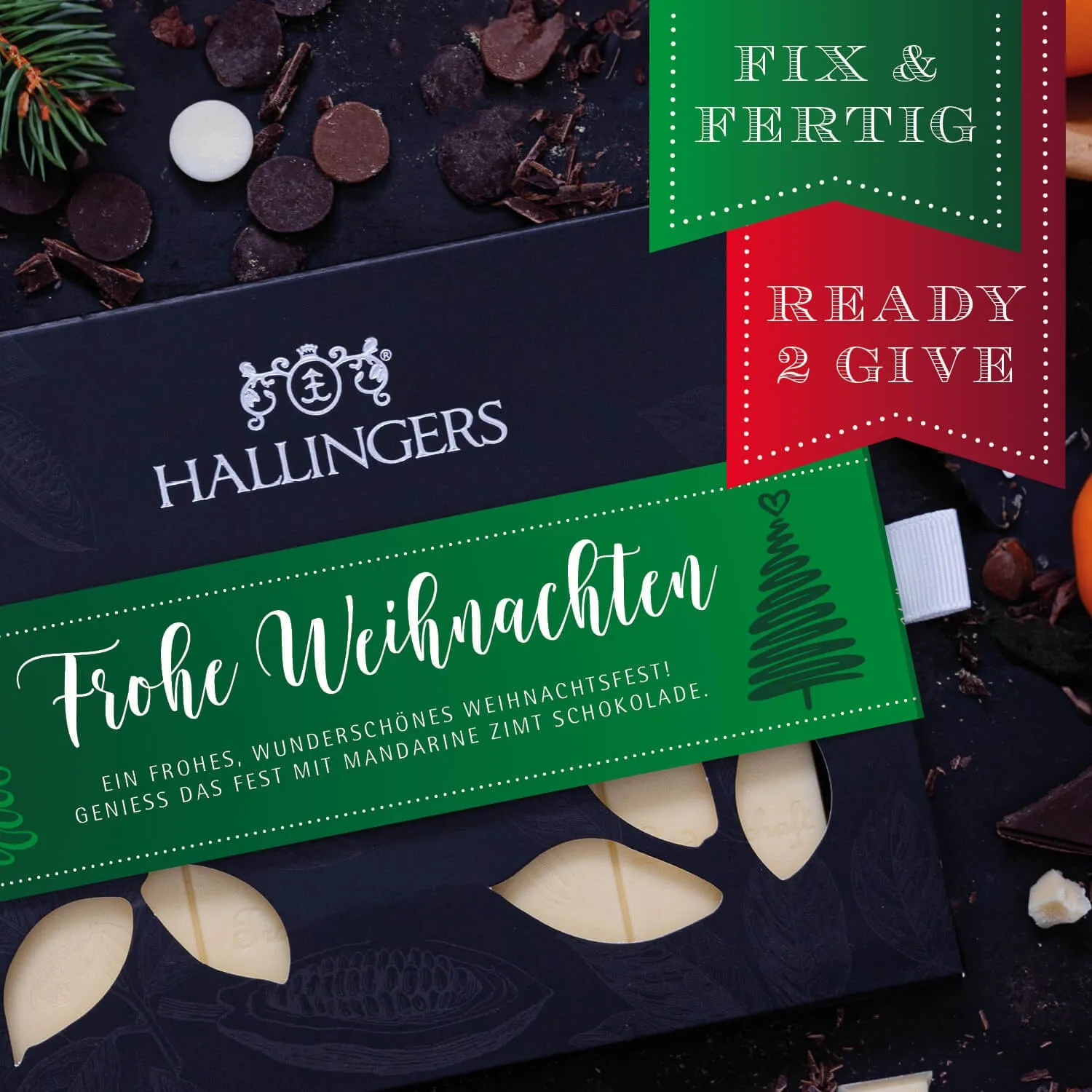 HANDWERK STATT MASSENWARE - Edition \Frohe Weihnachten\: Vergiss weiße Schokolade, die nur süß schmeckt - außergewöhnlicher Genuss beginnt dort, wo Qualität, Cremigkeit und ausgewogene Rezepturen den Unterschied machen