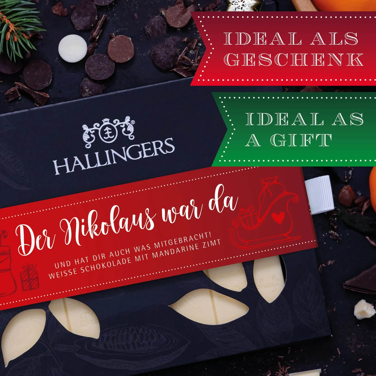 HANDWERK STATT MASSENWARE - Edition \Der Nikolaus war da\: Vergiss weiße Schokolade, die nur süß schmeckt - außergewöhnlicher Genuss beginnt dort, wo Qualität, Cremigkeit und ausgewogene Rezepturen den Unterschied machen