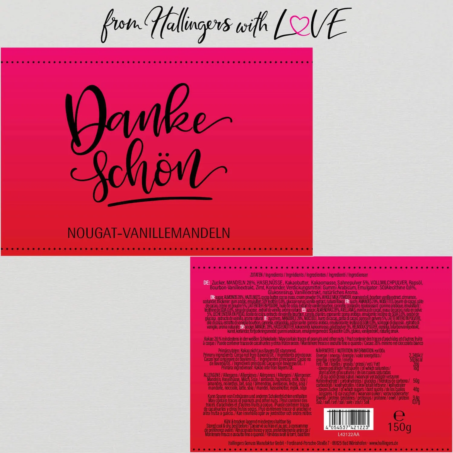 Dankeschön - Nougat-Mandeln, handmade ohne Alkohol