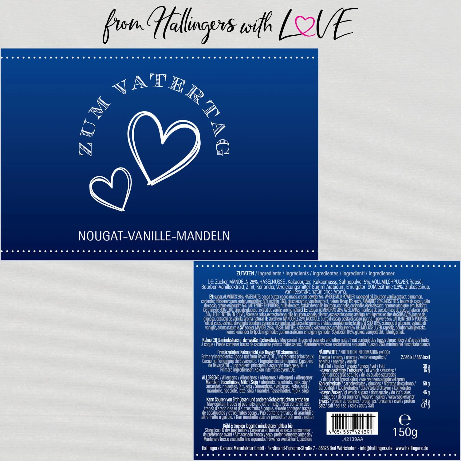 Zum Vatertag - Nougat-Mandeln, handmade ohne Alkohol