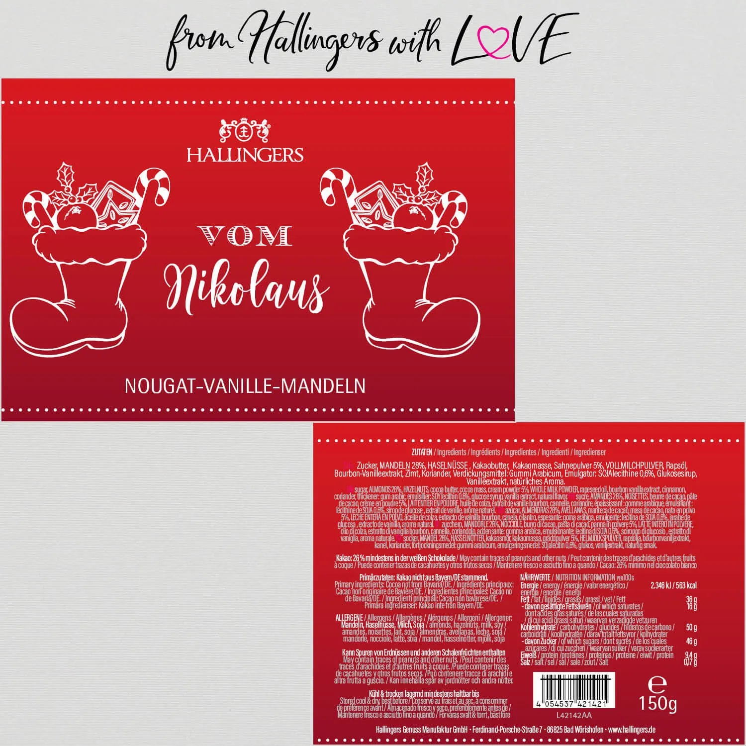 Vom Nikolaus - Nougat-Mandeln, handmade ohne Alkohol