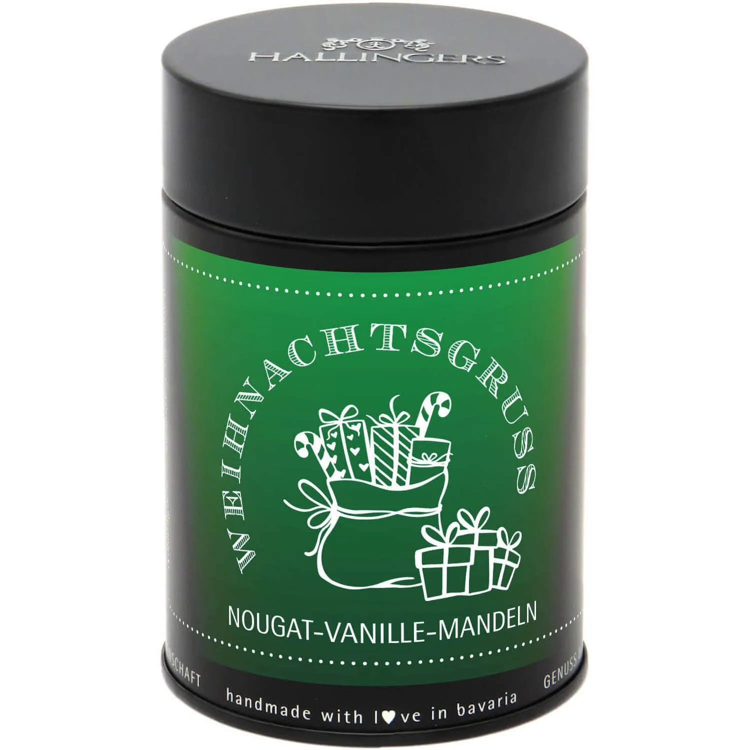 Weihnachtsgruß - Nougat-Mandeln, handmade ohne Alkohol