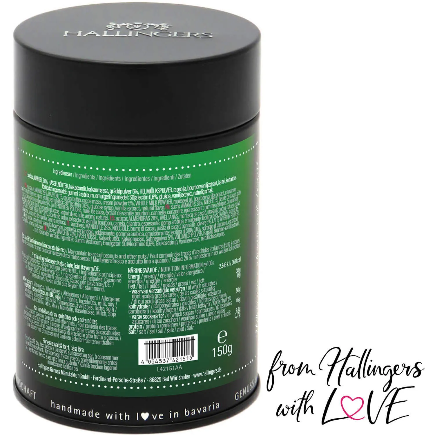 God Jul, green - Nougat-Mandeln, handmade ohne Alkohol
