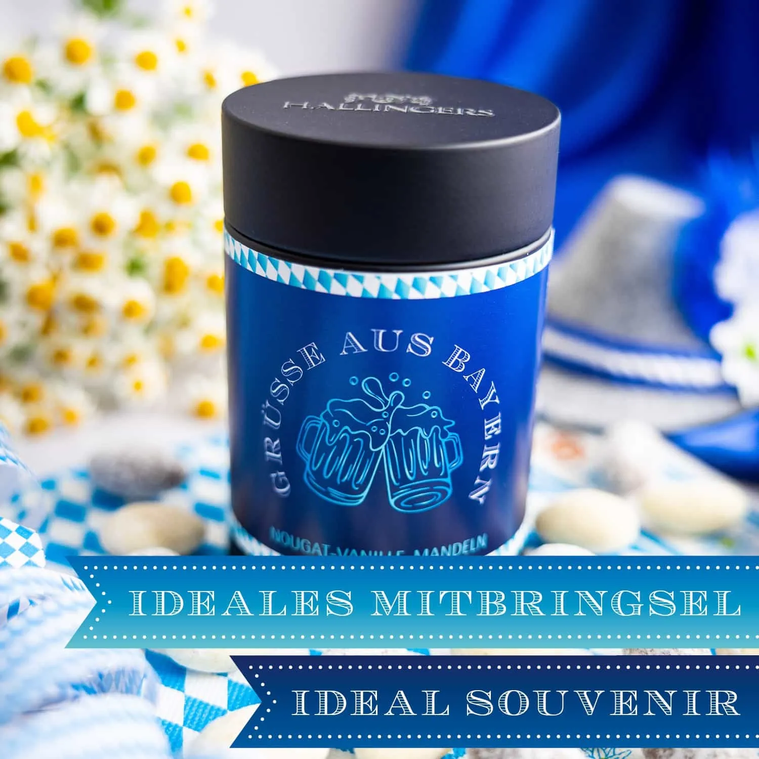 HANDWERK STATT MASSENWARE - Edition \Grüße aus Bayern\: Während andere auf günstige Rezepturen und industrielle Fertigung setzen, überzeugen unsere Nougat-Mandeln durch Tiefe, Finesse und ein Geschmackserlebnis mit Suchtpotenzial