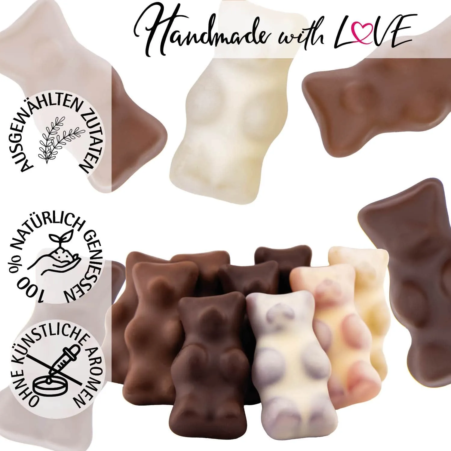 Schokolierte Fruchtsaftbärchen - Fruchtsaftbärchen, XXL schokoliert handmade