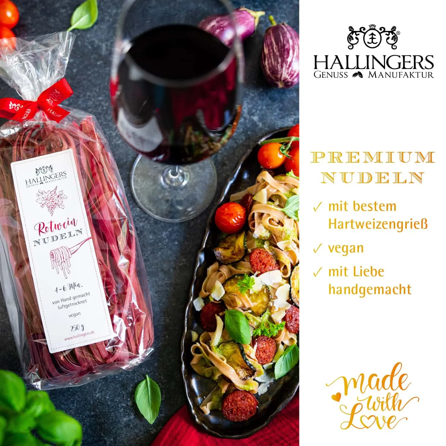 EDEL-PASTA AUS HARTWEIZENGRIES - Frisch produzierte Nudeln aus Freilandeiern & hochwertigem Hartweizengries, natürlich eingefärbt & ideal für besondere Genussmomente. Die besondere Geschenkidee für Feinschmecker & Pasta-Liebhaber
