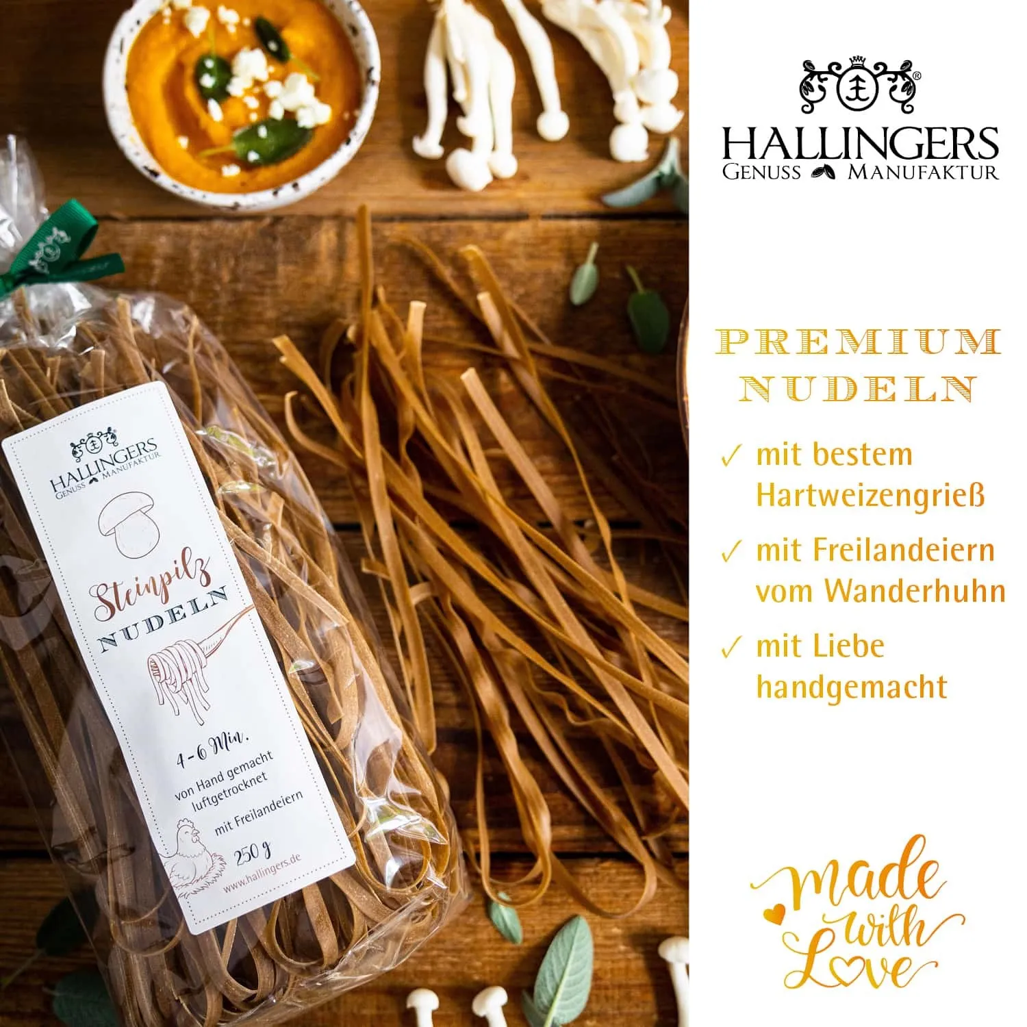 EDEL-PASTA AUS HARTWEIZENGRIES - Frisch produzierte Nudeln aus Freilandeiern & hochwertigem Hartweizengries, natürlich eingefärbt & ideal für besondere Genussmomente. Die besondere Geschenkidee für Feinschmecker & Pasta-Liebhaber
