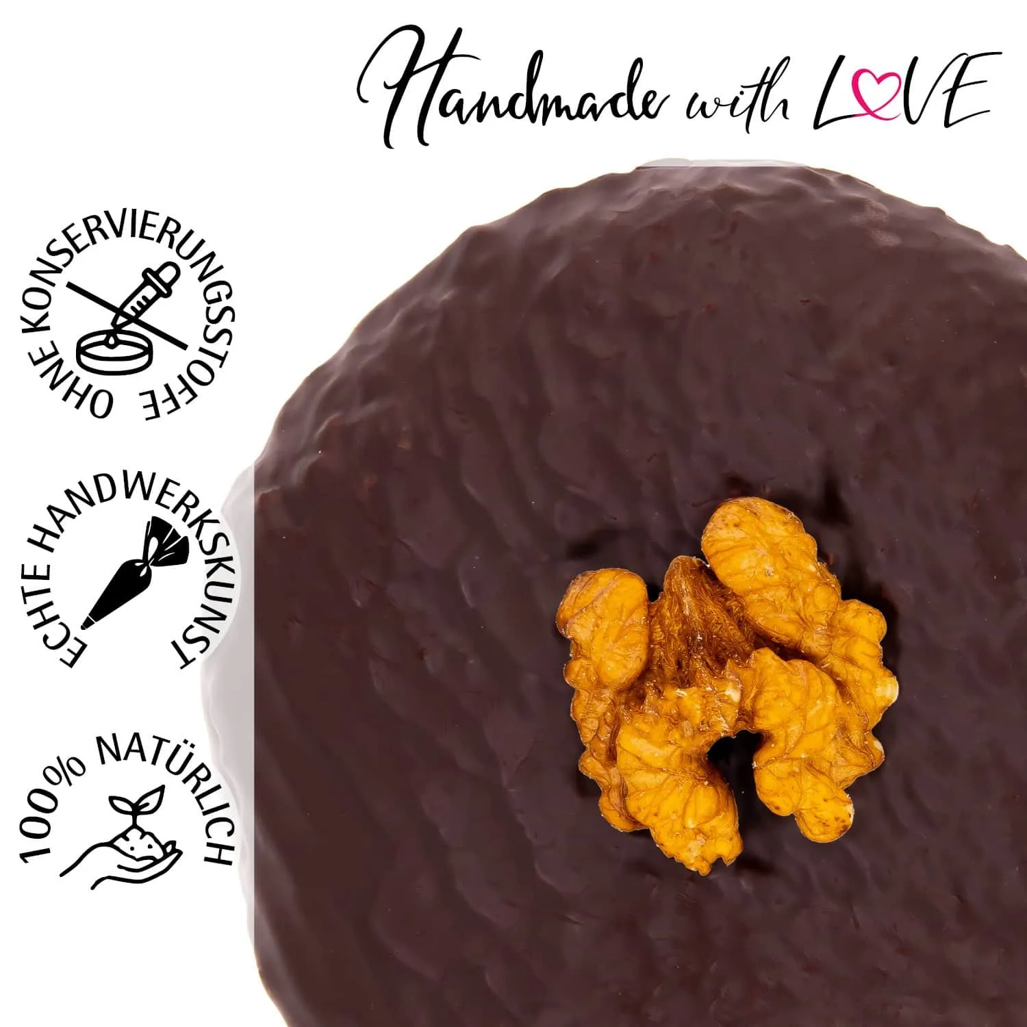 Walnuss Zartbitter - Elisen-Lebkuchen, handmade hoher Kernanteil