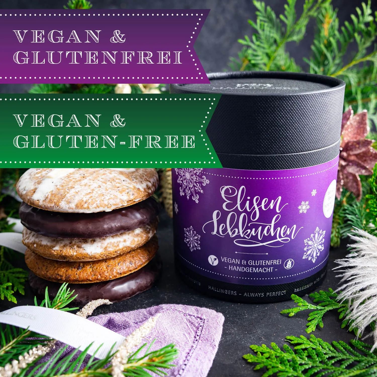 HANDWERK STATT MASSENWARE - Edition \Vegan & glutenfrei\: Vergiss trockene Standardware und geschmacklose Ersatzprodukte - echter Weihnachtsgenuss entsteht dort, wo Qualität, Raffinesse und Genuss im Mittelpunkt stehen