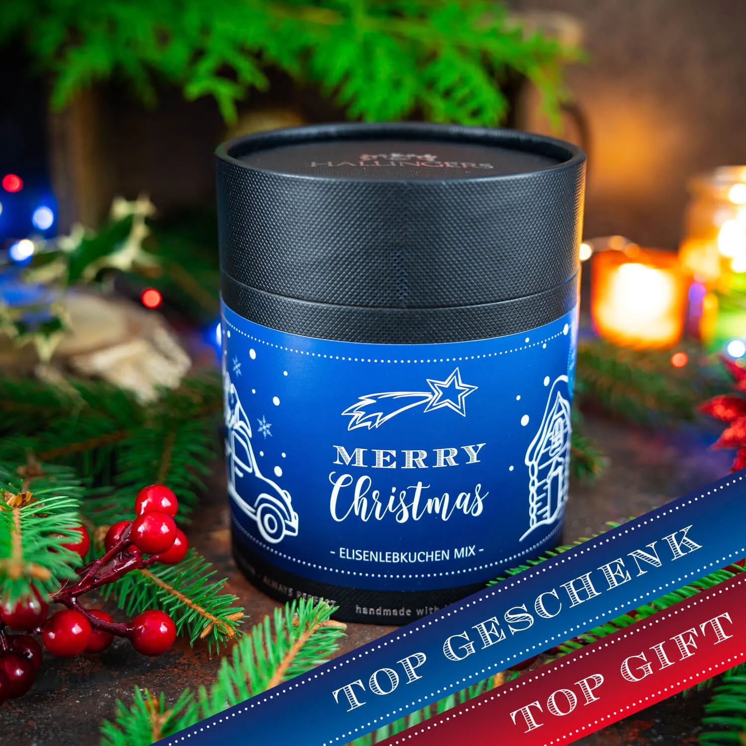 HANDWERK STATT MASSENWARE - Edition \Merry Christmas\: Während andere auf industrielle Fertigung und austauschbare Rezepturen setzen, überzeugen unsere echten Elisen-Lebkuchen durch Charakter, Genuss und Qualität mit Tradition