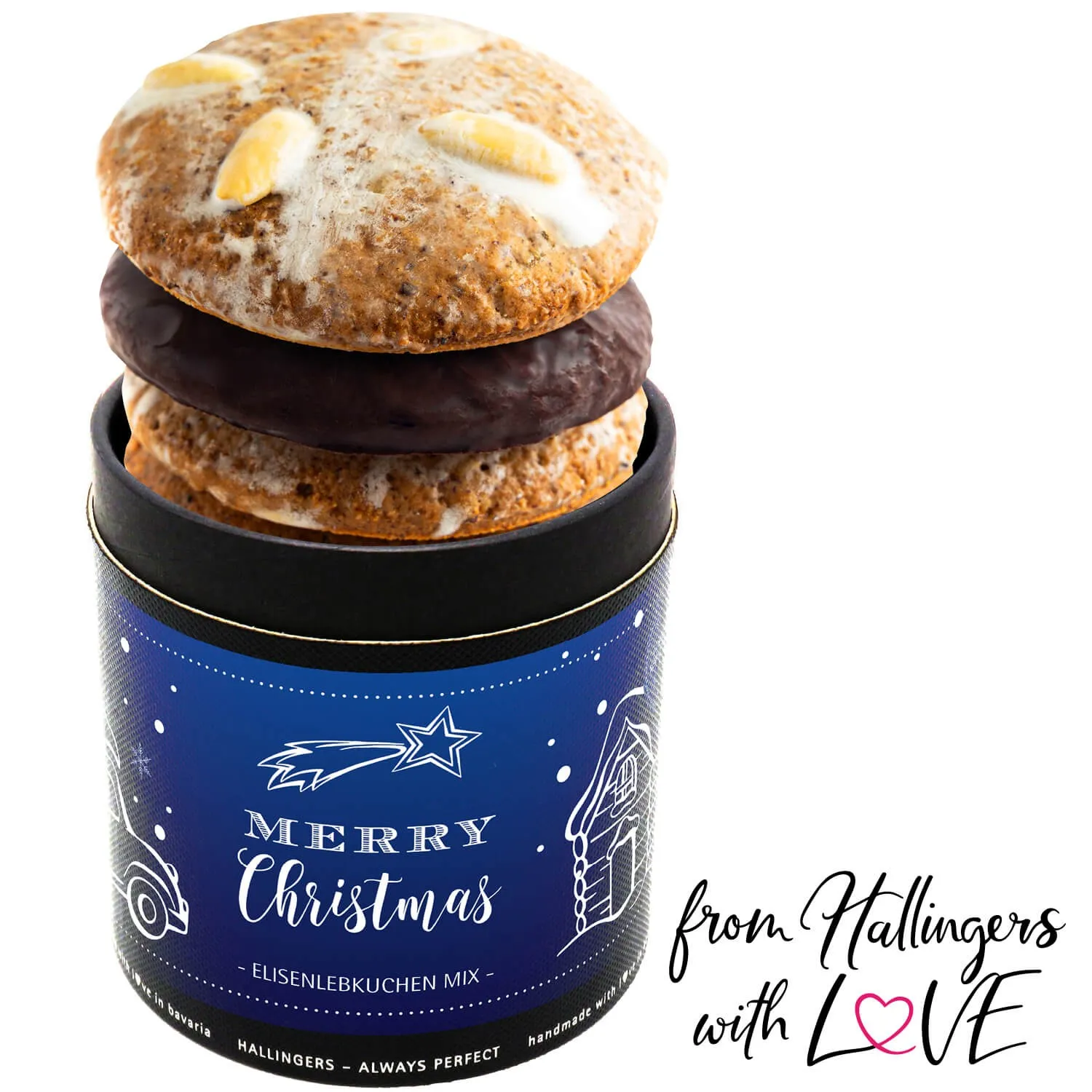Merry Christmas XXL - Elisen-Lebkuchen, handmade hoher Kernanteil