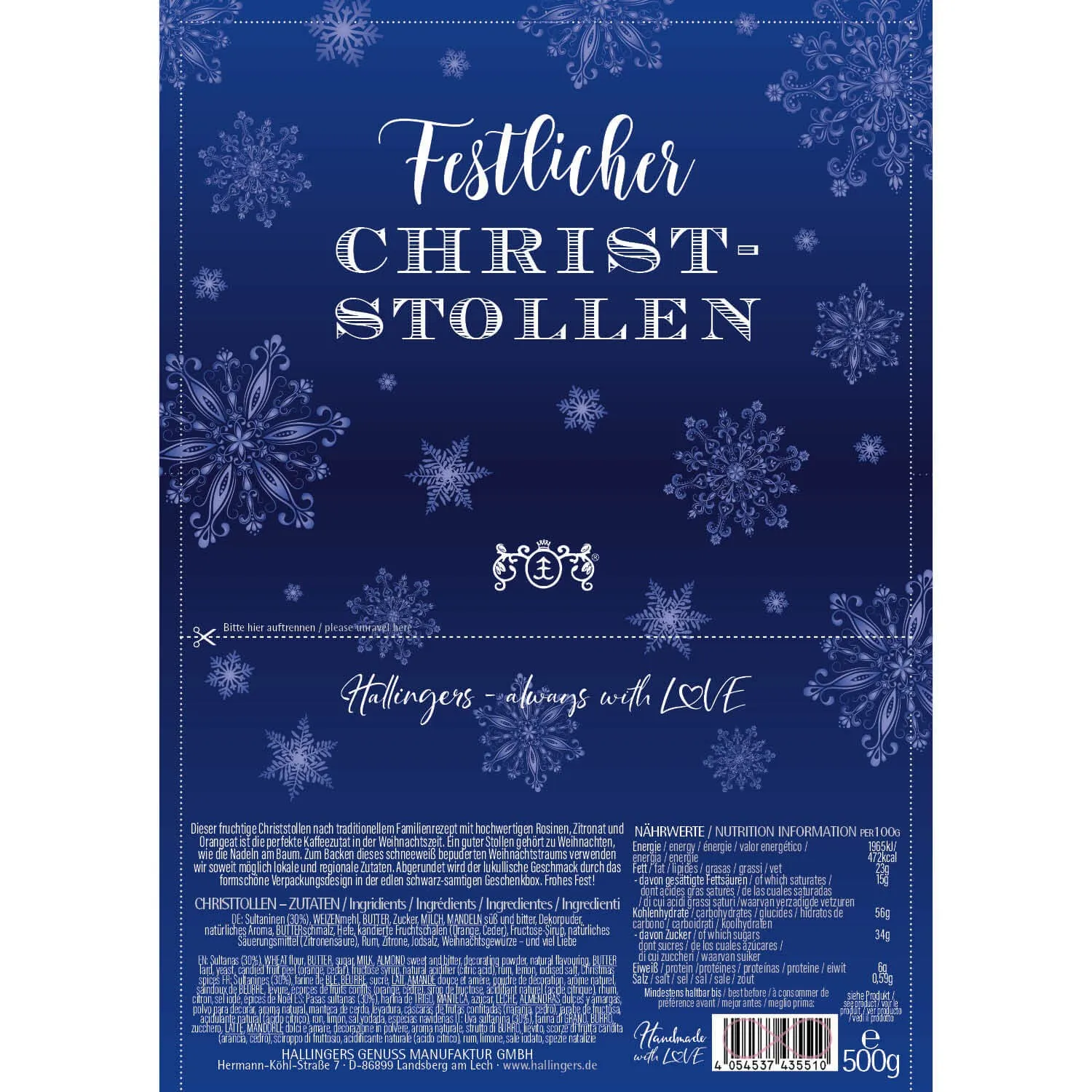 Christstollen Blue - Christstollen, traditionell gebacken