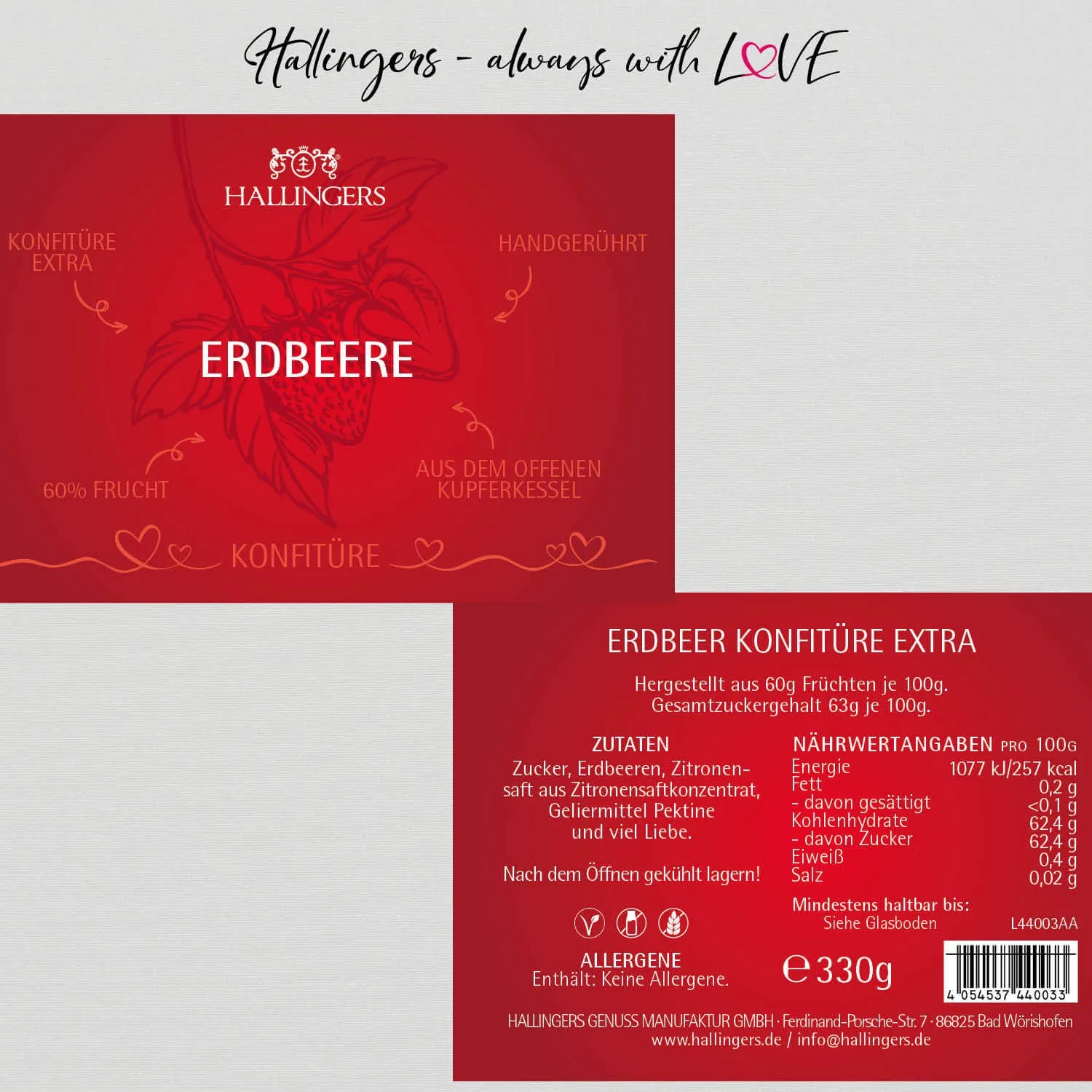 Erdbeere - Konfitüre, handgerührt Kupferkessel