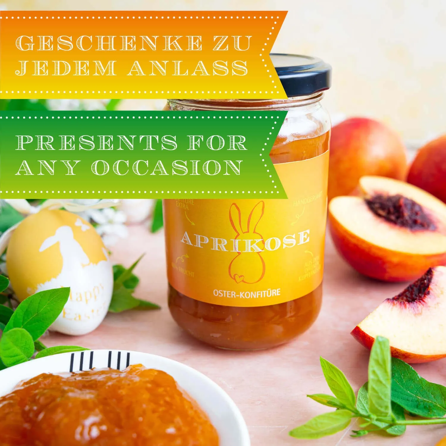 HANDWERK STATT MASSENWARE - Edition \Oster Konfitüre\: Während andere auf niedrige Kosten setzen, überzeugt echte Gourmet-Konfitüre durch intensiven Fruchtgeschmack und ein Genusserlebnis fernab gewöhnlicher Standardware (Aprikose)