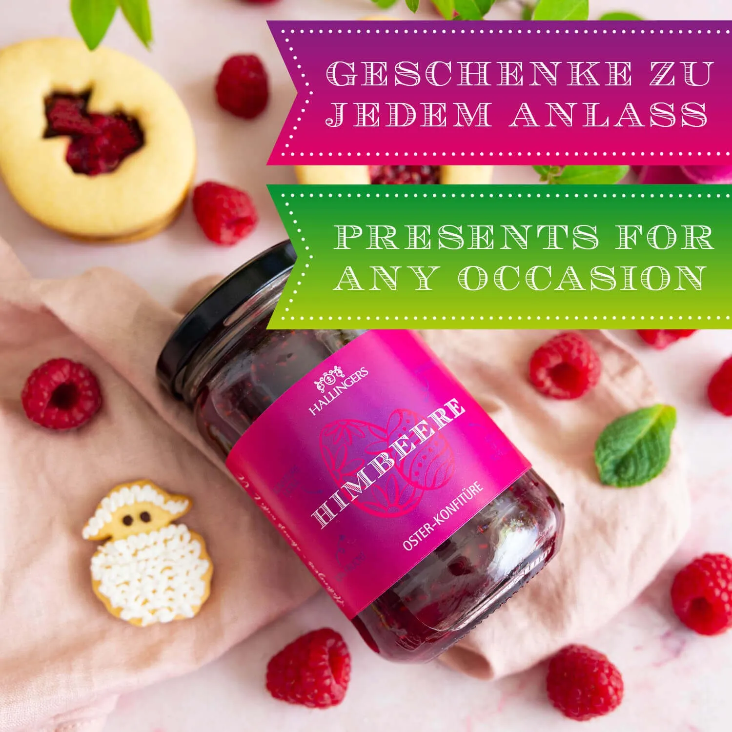 HANDWERK STATT MASSENWARE - Edition \Oster Konfitüre\: Während andere auf niedrige Kosten setzen, überzeugt echte Gourmet-Konfitüre durch intensiven Fruchtgeschmack und ein Genusserlebnis fernab gewöhnlicher Standardware (Himbeere)
