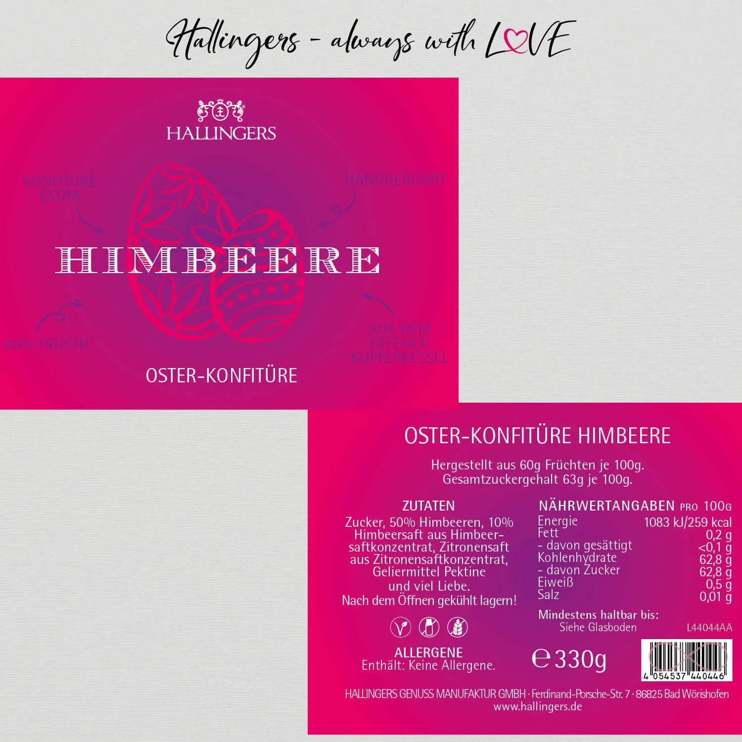 Oster Konfitüre (Himbeere) - Konfitüre, handgerührt Kupferkessel