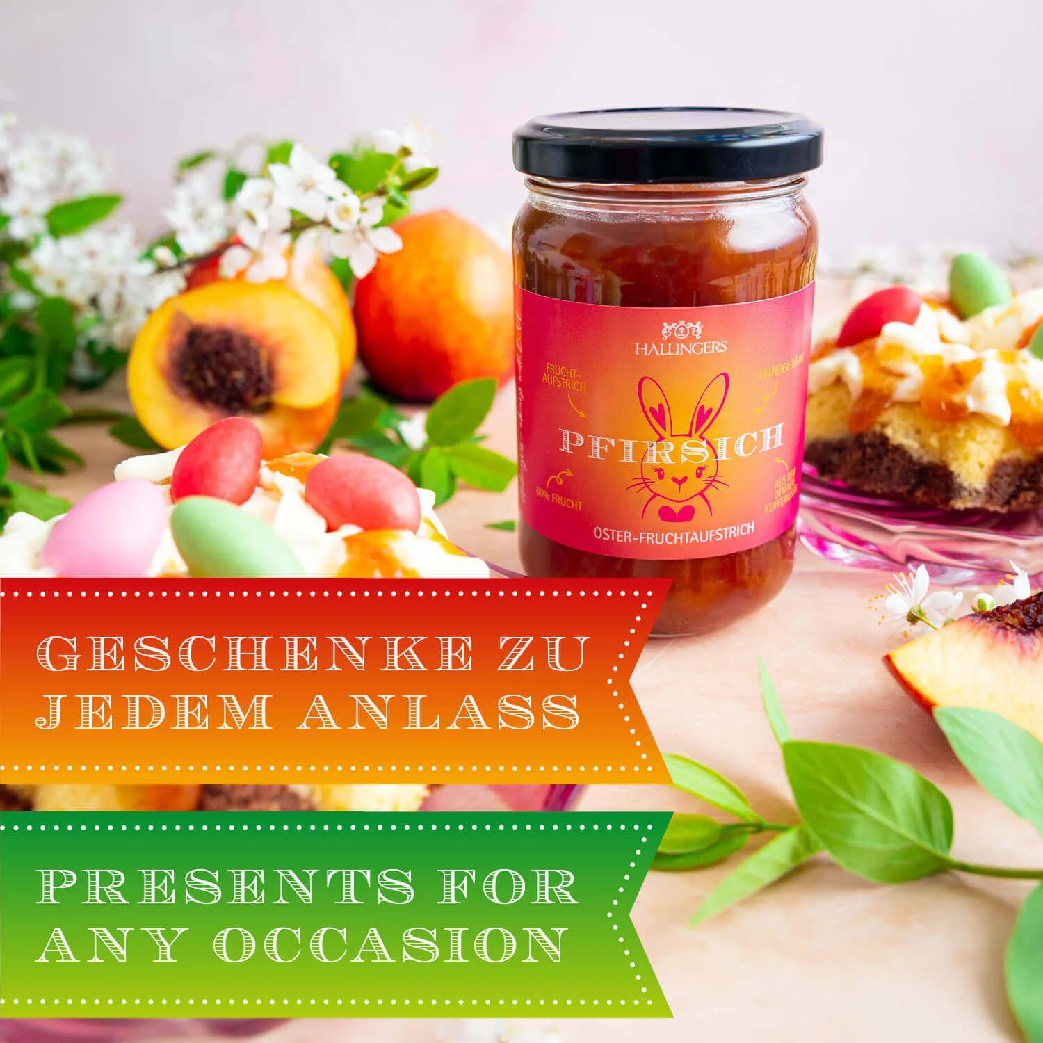 HANDWERK STATT MASSENWARE - Edition \Oster Fruchtaufstrich\: Vergiss Brotaufstriche ohne Persönlichkeit - außergewöhnlicher Genuss beginnt, wo Frucht, Qualität & handwerkliche Sorgfalt wichtiger sind als Masse und Marge (Pfirsich)