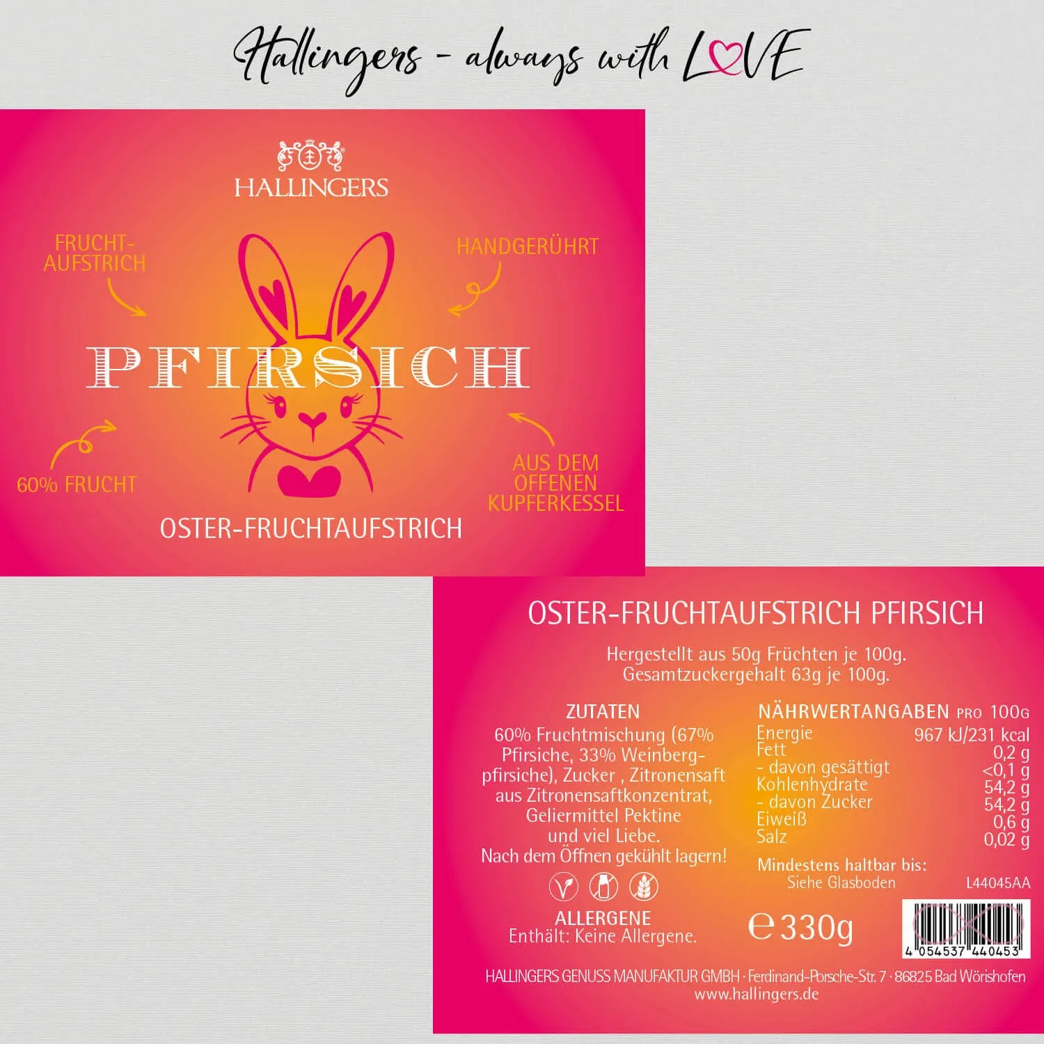 Oster Fruchtaufstrich (Pfirsich) - Fruchtaufstrich, handgerührt Kupferkessel