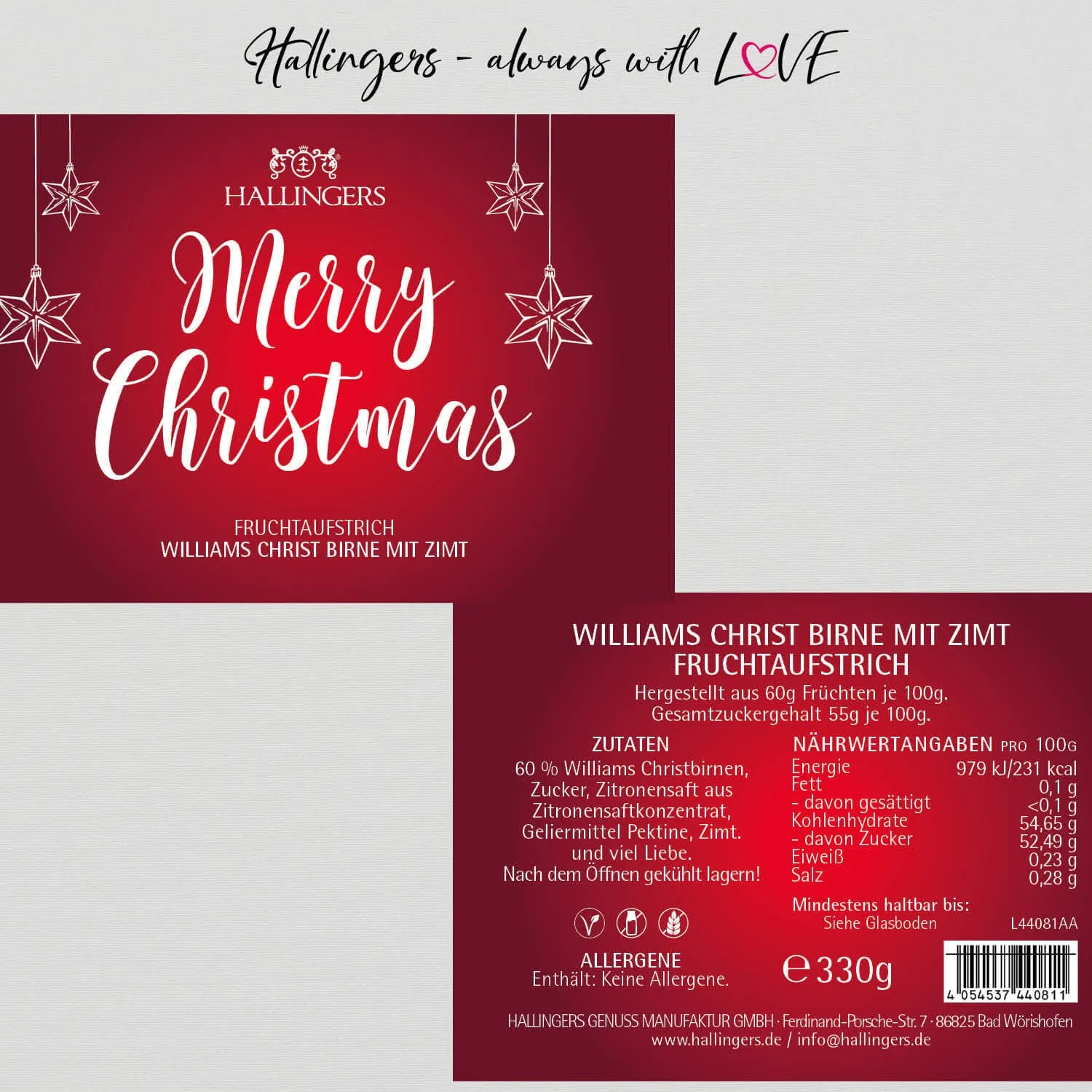 Merry Christmas (Williams-Christ-Birne) - Fruchtaufstrich, handgerührt Kupferkessel