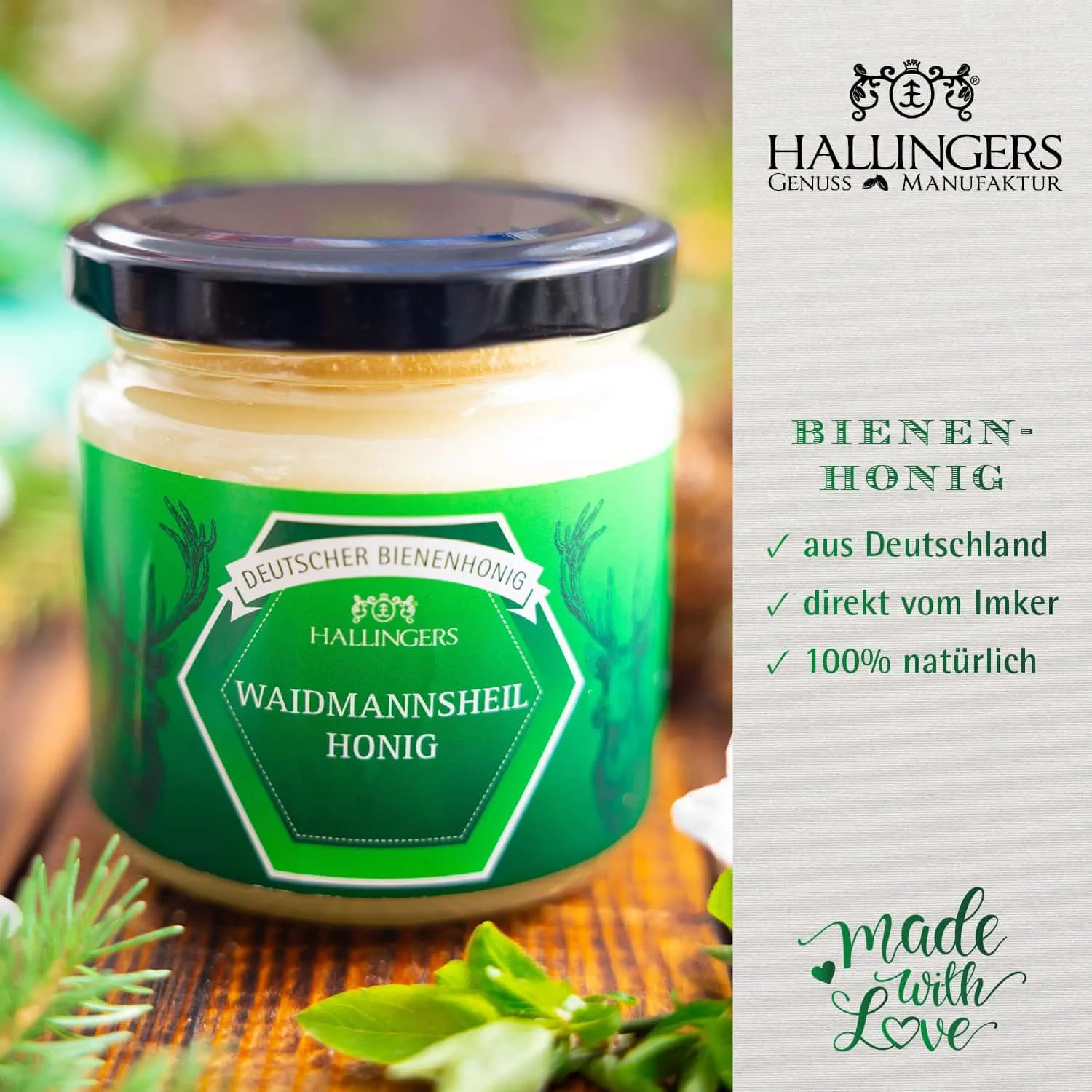HONIG VOM IMKER - Kalt geschleuderter Honig, handcremig gerührt, ungefiltert & unpasteurisiert für naturbelassenen Genuss mit feinster Honignote. Die besondere Geschenkidee für Feinschmecker & bewusste Genussmomente