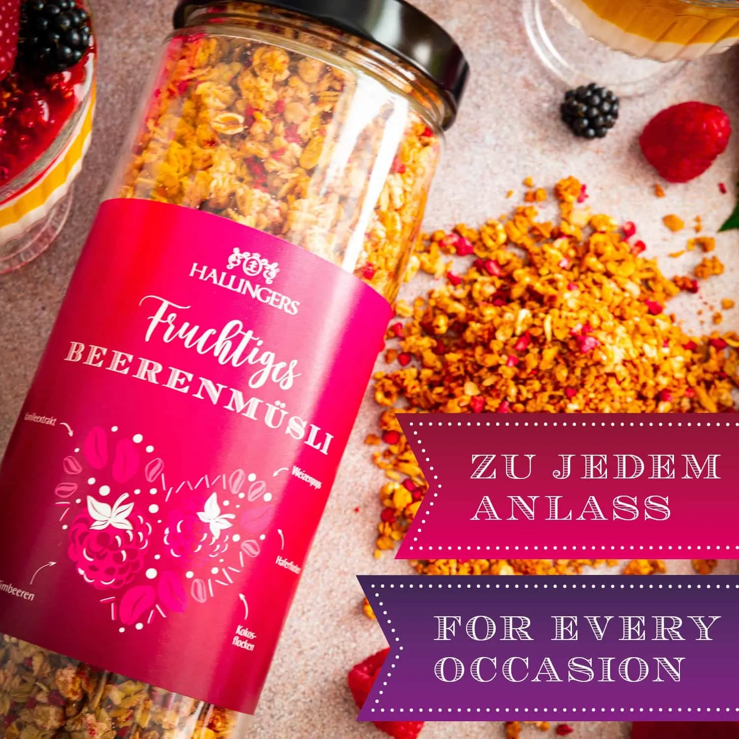 QUALITÄT, DIE MAN SCHMECKT - Edition \Fruchtiges Beeren Müsli\: Schluss mit langweiligen Müslis voller Füllstoffe & Beliebigkeit - der Unterschied zeigt sich, wo Genuss, Qualität & sorgfältig abgestimmte Rezepturen den Ton angeben