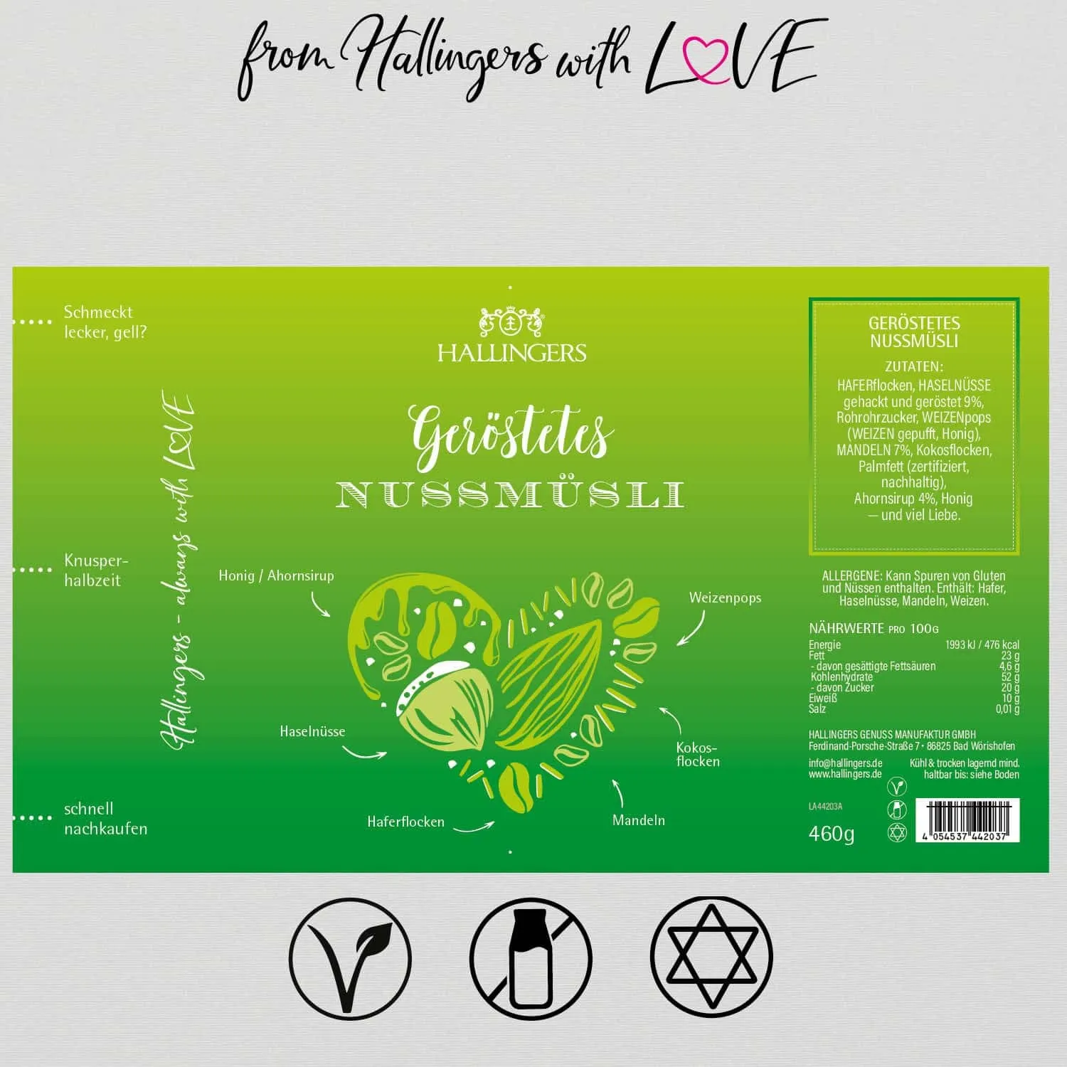 Geröstetes Nuss Müsli - Gourmet-Müsli, frisch aus der Mühle