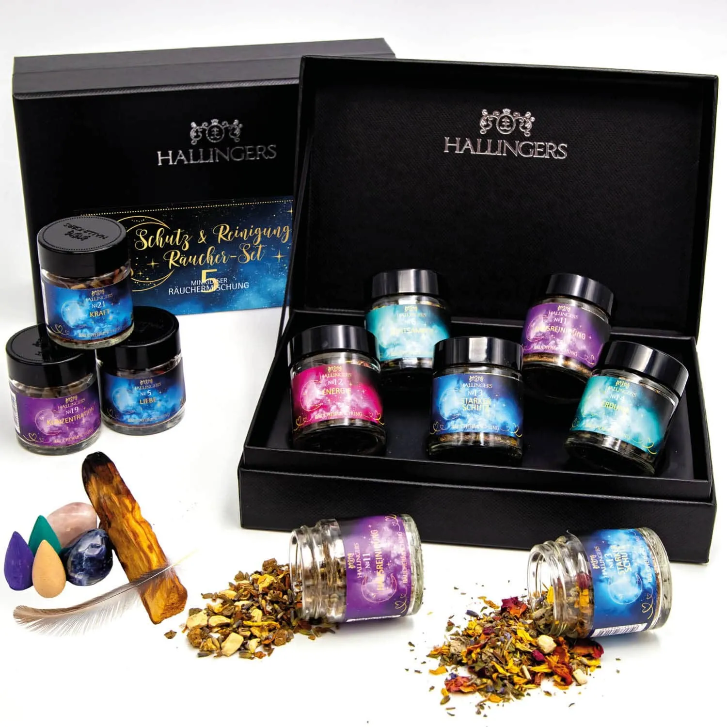 RÄUCHERWERK SET IN DER GESCHENK-BOX - 5x Premium-Qualität Incense mit feinem Harz zum Räuchern, stilvoll verpackt in einer edlen Geschenk-Box. Die besondere Geschenkidee für Meditation, Wohlfühlmomente & besondere Rituale