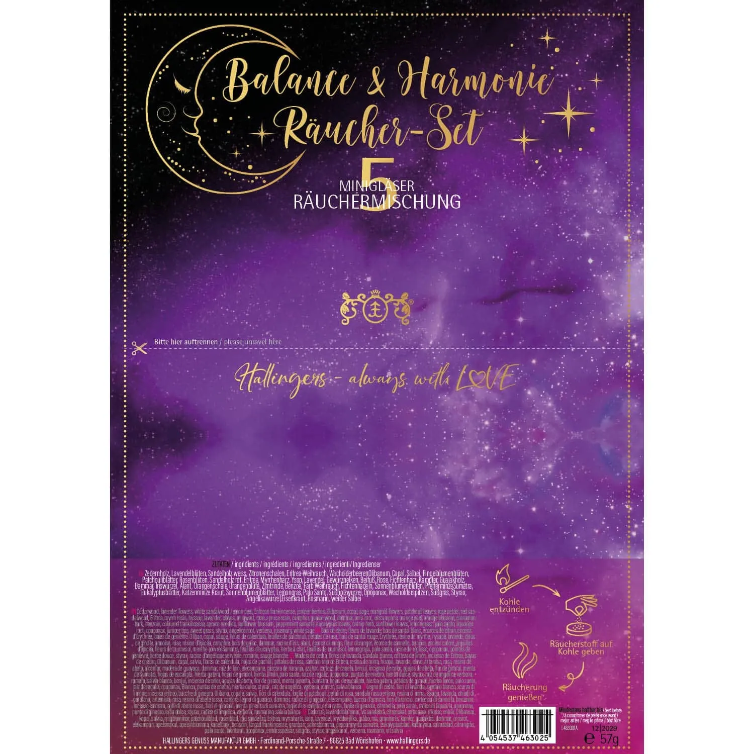 Balance & Harmonie - Räucherwerk-Set, zum Räuchern Geschenkbox