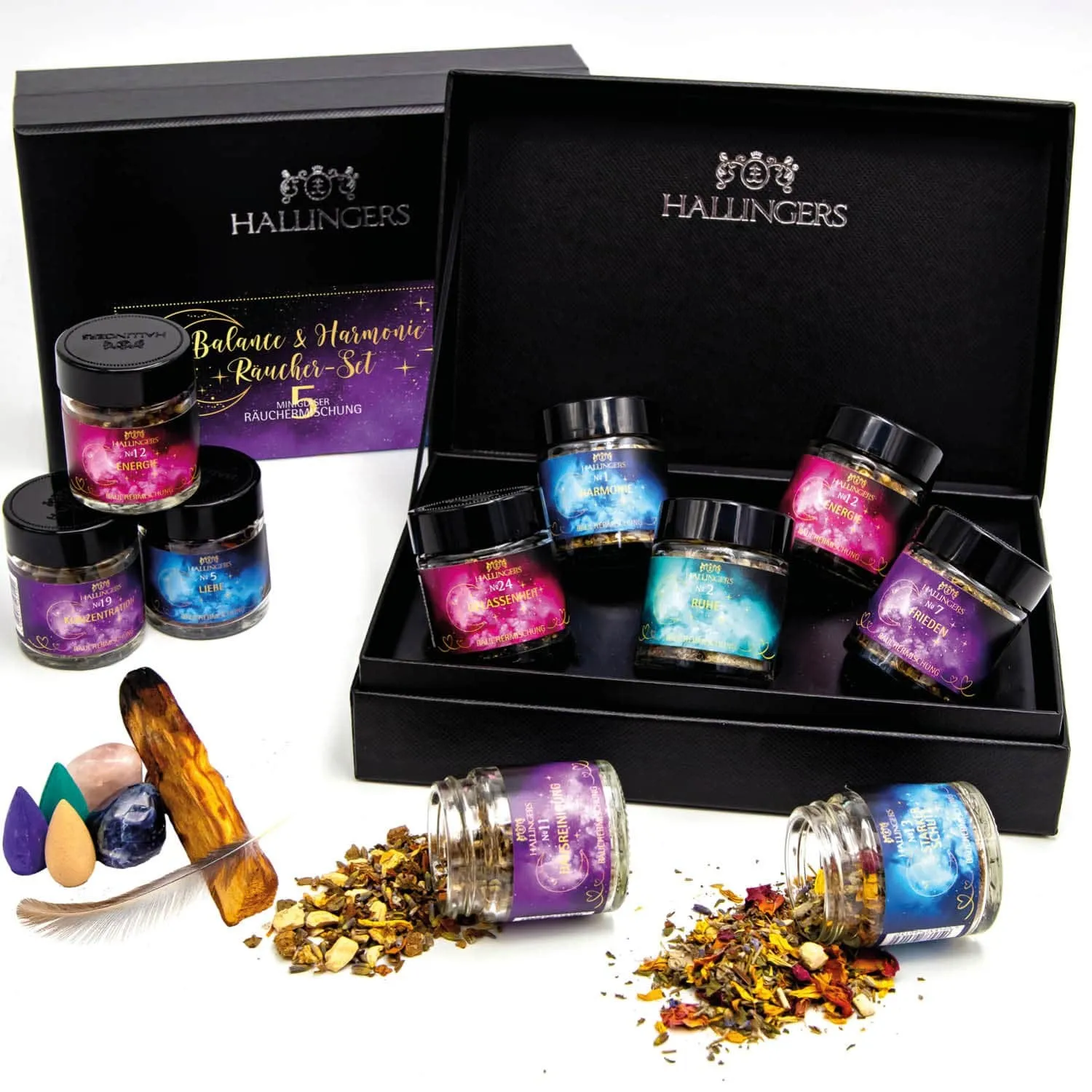 RÄUCHERWERK SET IN DER GESCHENK-BOX - 5x Premium-Qualität Incense mit feinem Harz zum Räuchern, stilvoll verpackt in einer edlen Geschenk-Box. Die besondere Geschenkidee für Meditation, Wohlfühlmomente & besondere Rituale