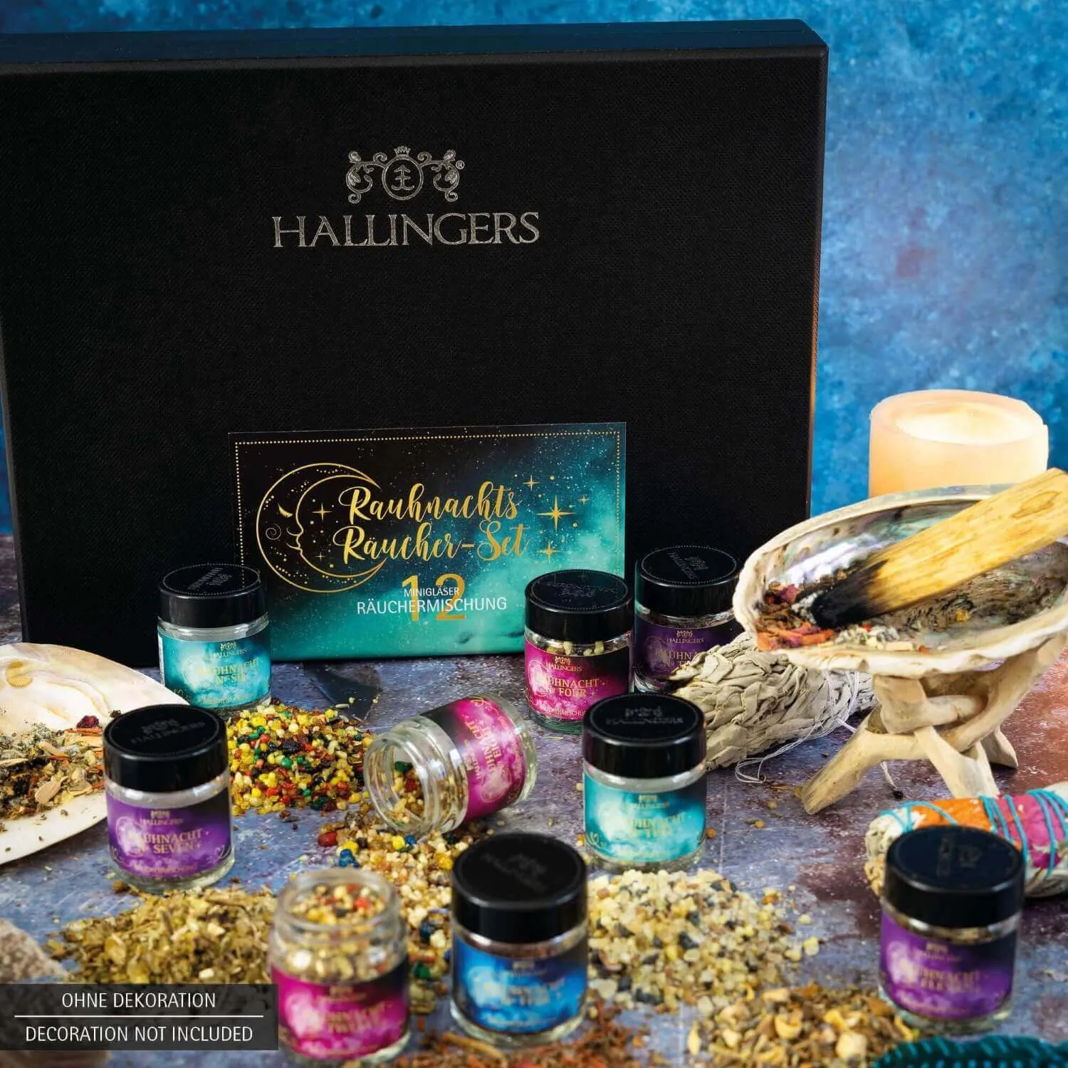 RÄUCHERWERK SET IN DER GESCHENK-BOX - 12x Premium-Qualität Incense mit feinem Harz zum Räuchern, stilvoll verpackt in einer edlen Geschenk-Box. Die besondere Geschenkidee für Meditation, Wohlfühlmomente & besondere Rituale