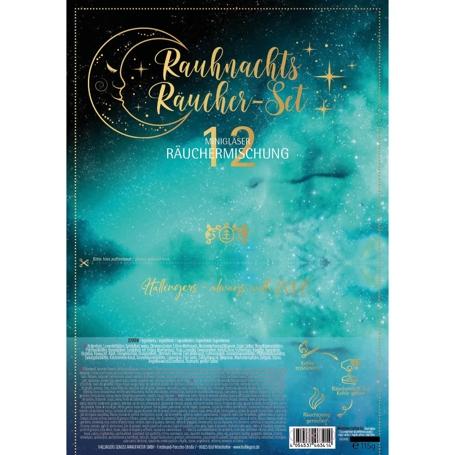 Rauhnächte-Set - Räucherwerk-Set, zum Räuchern Geschenkbox