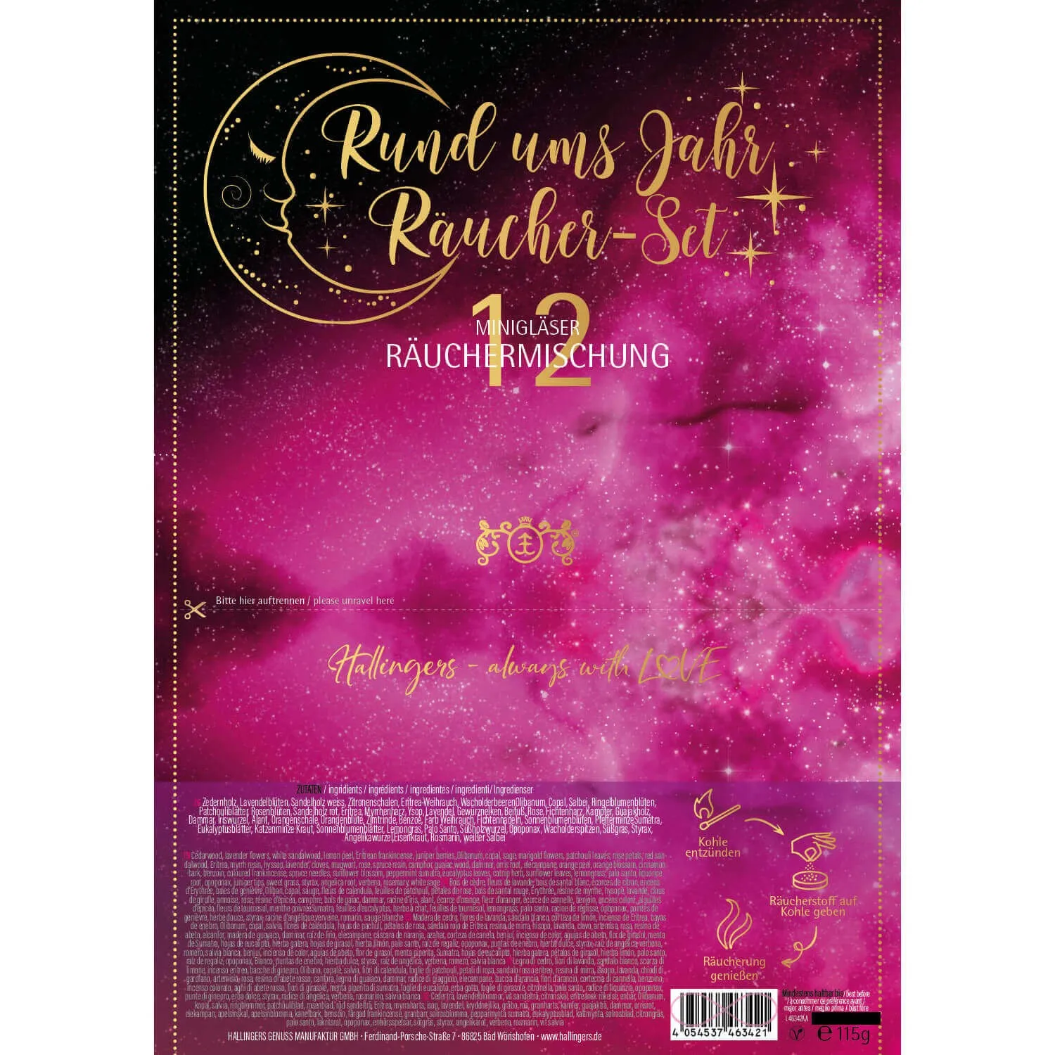 Ganz-Jahres-Set - Räucherwerk-Set, zum Räuchern Geschenkbox