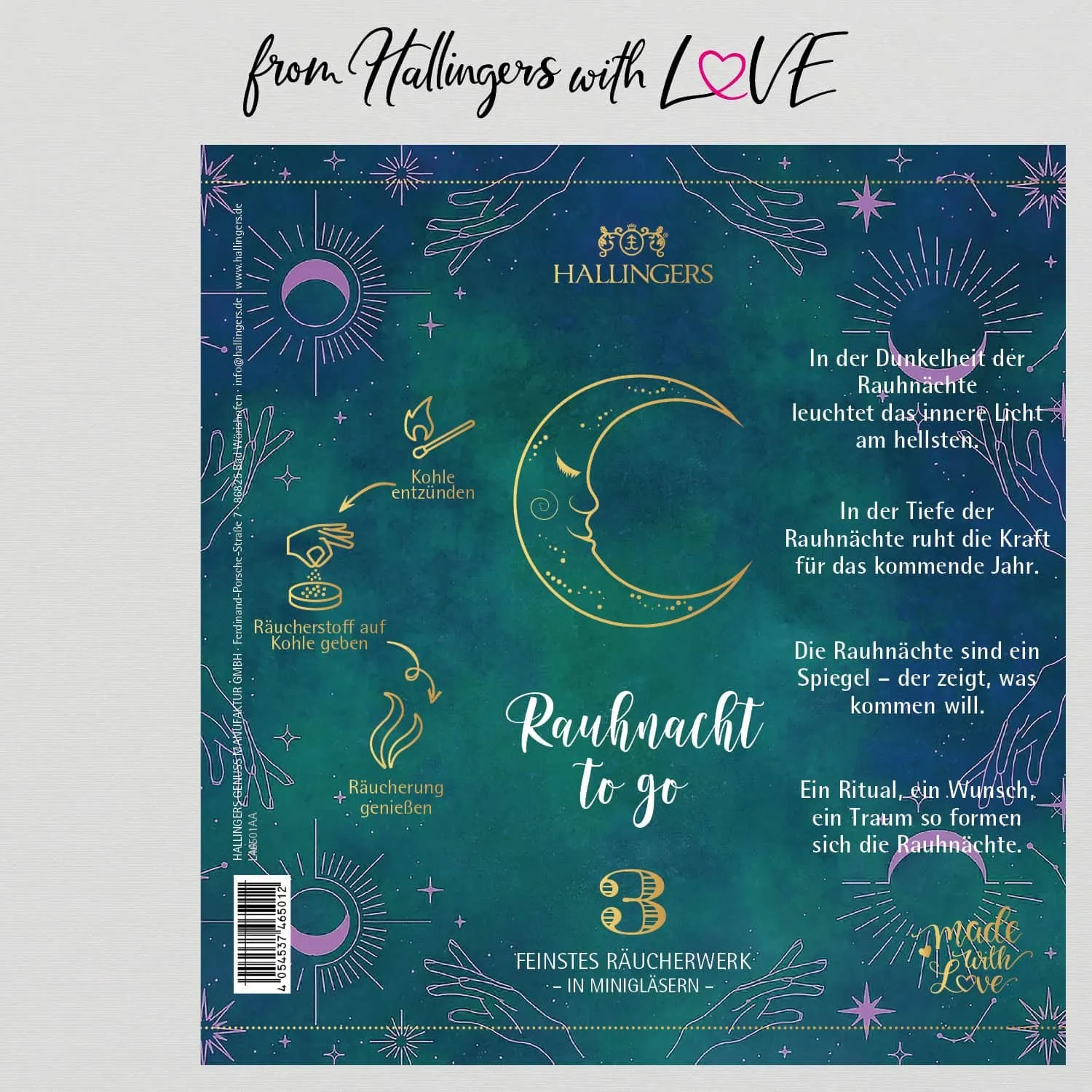 Rauhnacht to go (sinnliches Mitbringsel Ruhe Hausreiniung & Energie) - Räucherwerk-Set, zum Räuchern Geschenkbox