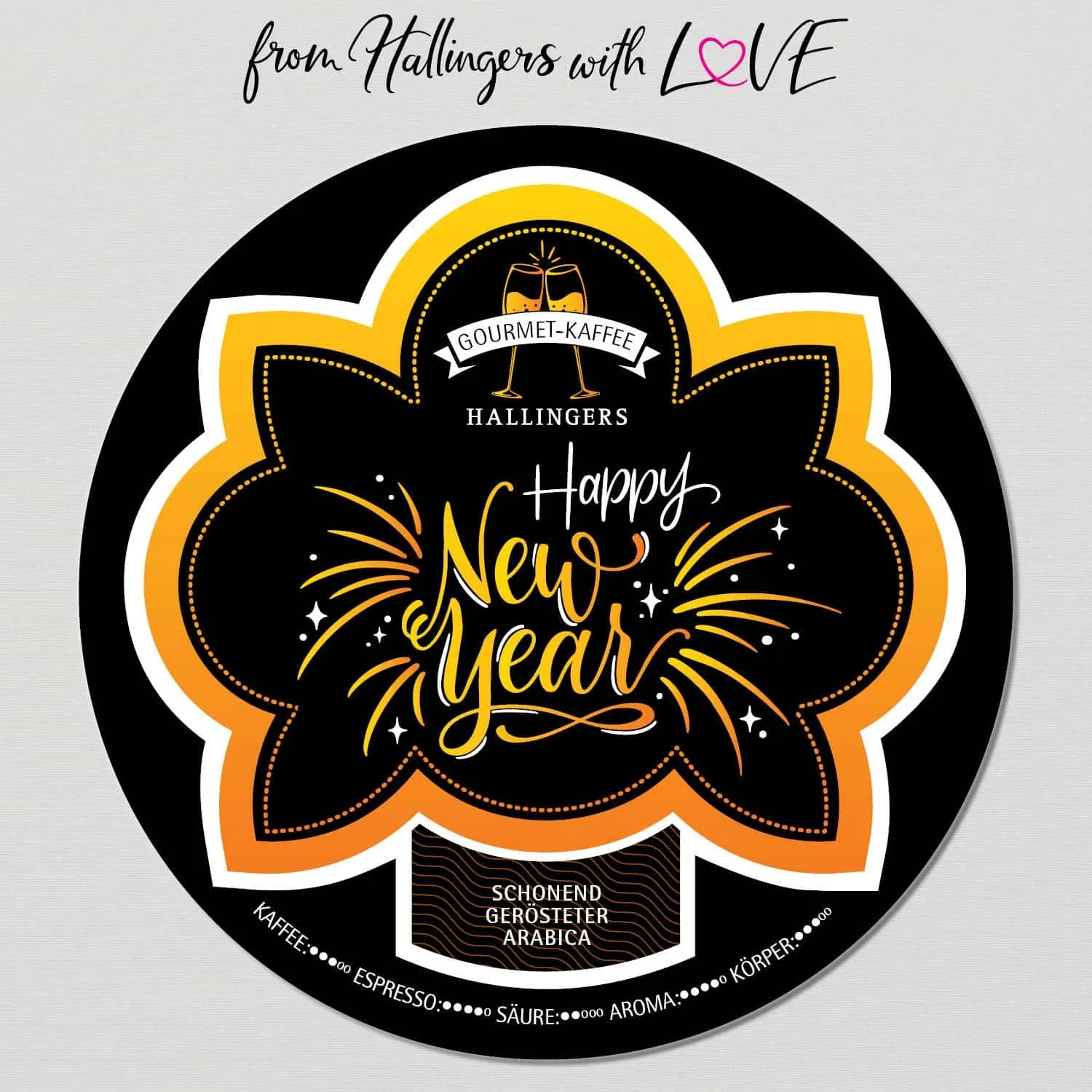 Happy New Year - Edel-Kaffee, langzeit geröstet