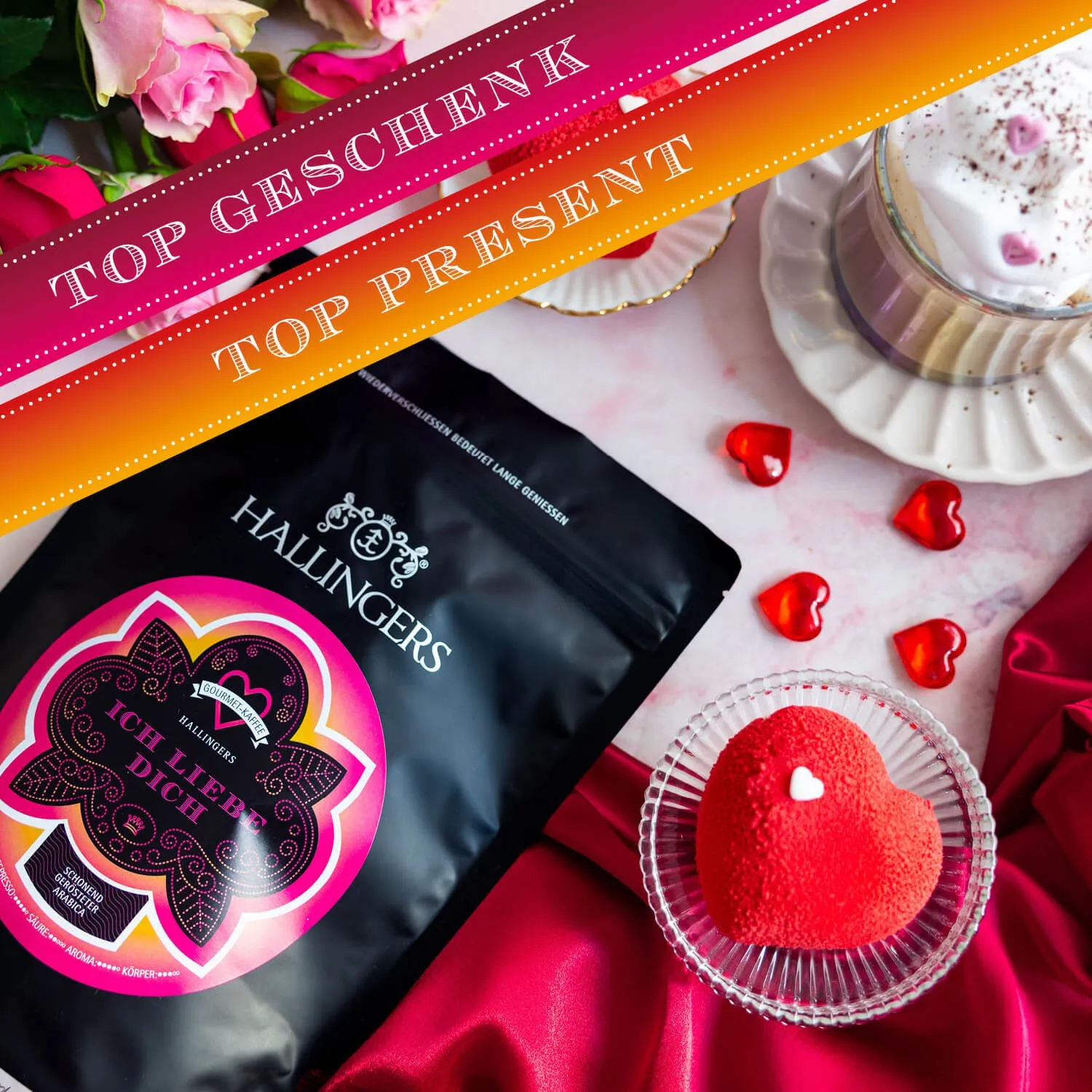 VOLLES AROMA, VOLLER GENUSS - Edition \No. Love Pink\: Während andere auf günstige Bohnen & schnelle Verarbeitung setzen, überzeugt unser Kaffee durch Tiefe, Finesse & Aroma, das lange in Erinnerung bleibt