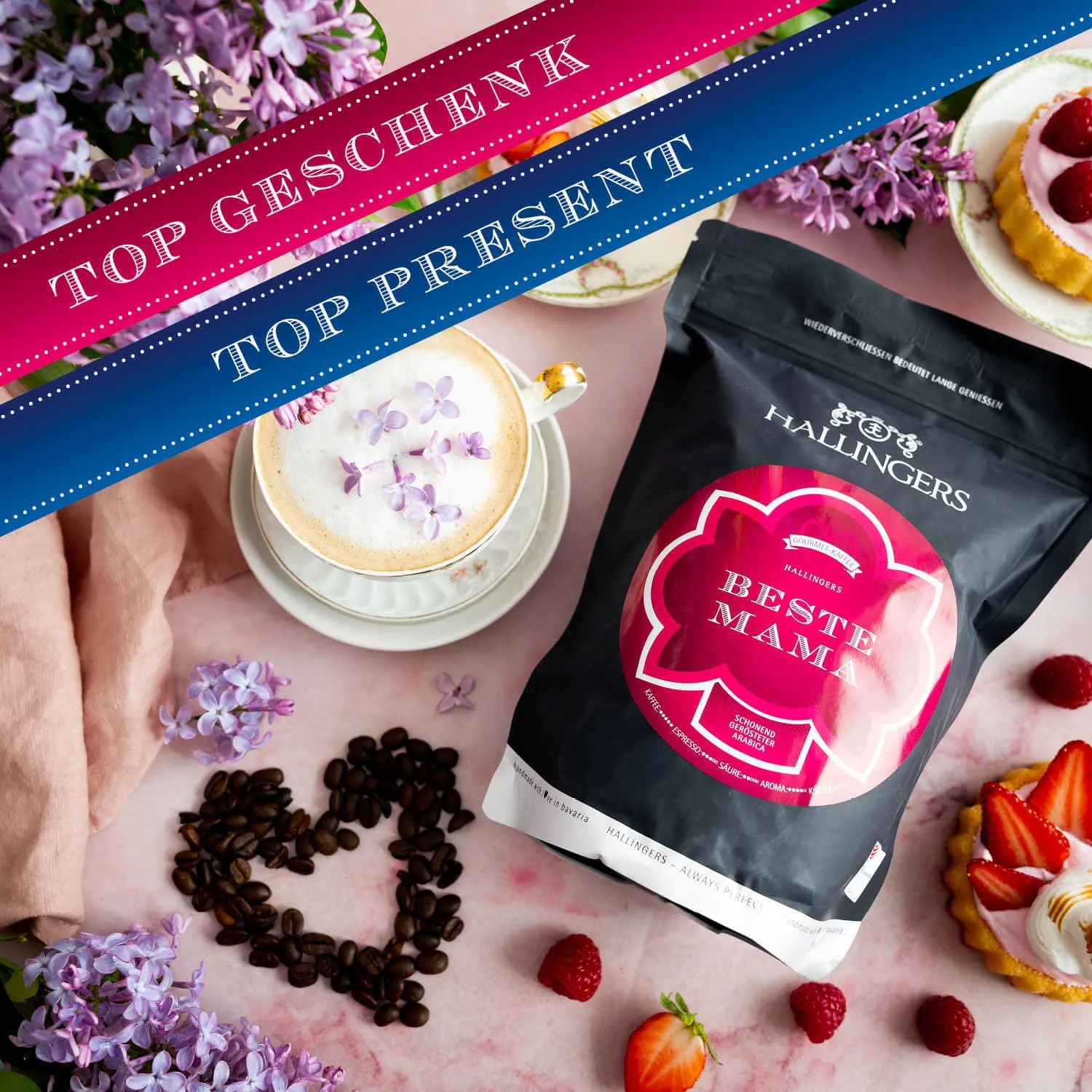 VOLLES AROMA, VOLLER GENUSS - Edition \Beste Mama\: Während andere auf günstige Bohnen & schnelle Verarbeitung setzen, überzeugt unser Kaffee durch Tiefe, Finesse & Aroma, das lange in Erinnerung bleibt