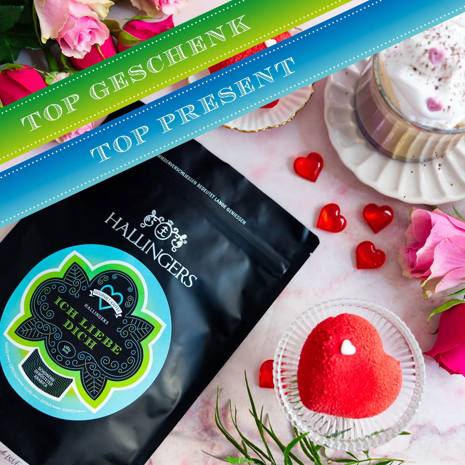 VOLLES AROMA, VOLLER GENUSS - Edition \No. Love Blue\: Während andere auf günstige Bohnen & schnelle Verarbeitung setzen, überzeugt unser Kaffee durch Tiefe, Finesse & Aroma, das lange in Erinnerung bleibt