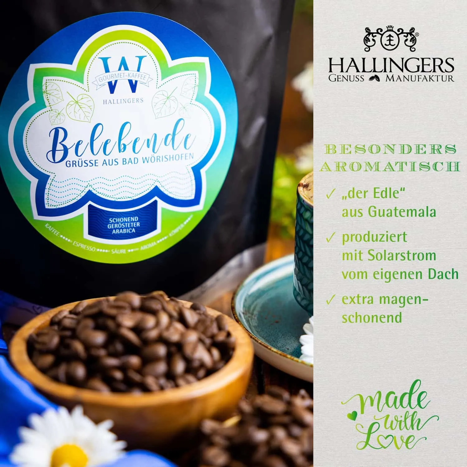 VOLLES AROMA, VOLLER GENUSS - Edition \No. W - Bad Wörishofen\: Während andere auf günstige Bohnen & schnelle Verarbeitung setzen, überzeugt unser Kaffee durch Tiefe, Finesse & Aroma, das lange in Erinnerung bleibt