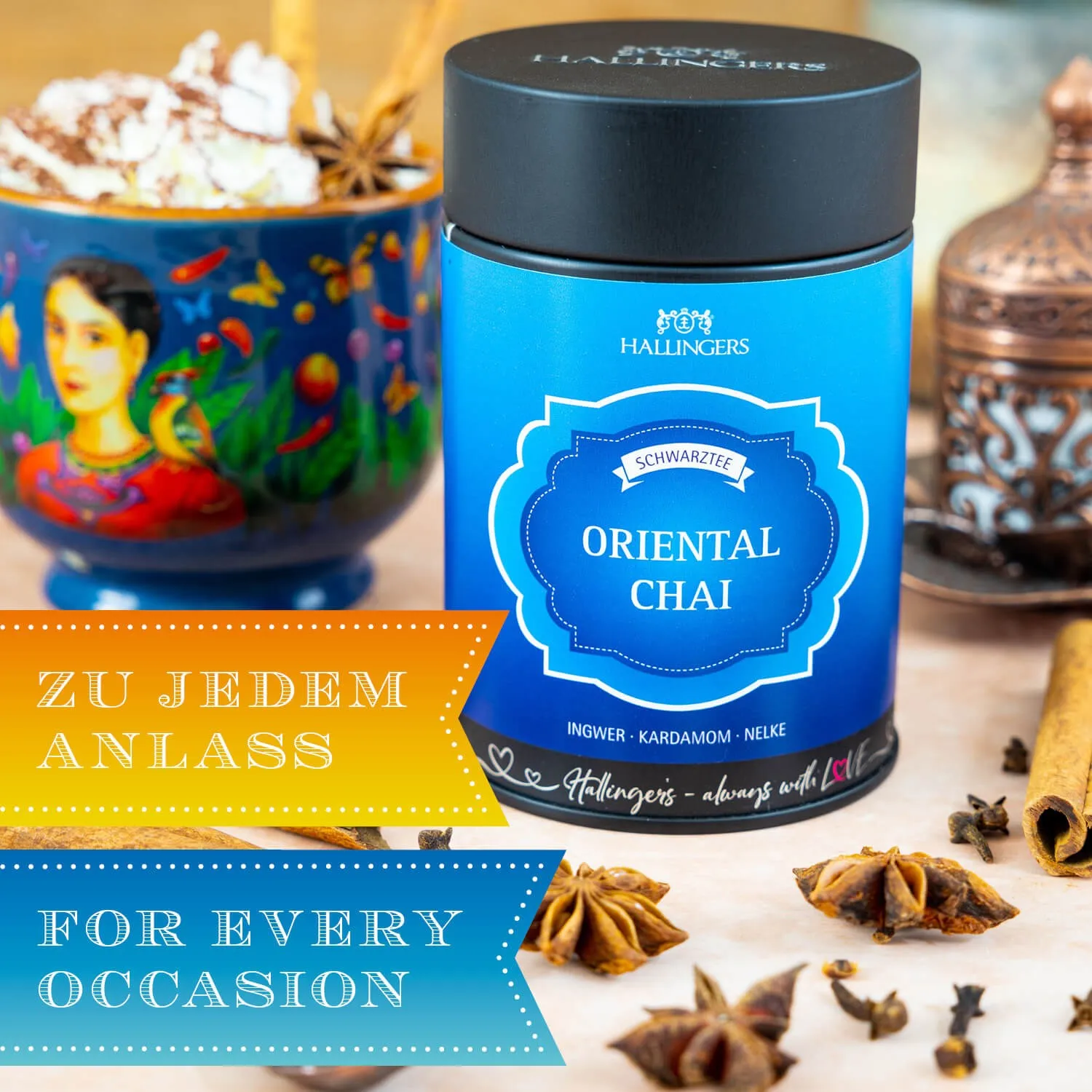 VOLLES AROMA, VOLLER GENUSS - Edition \Oriental Chai\: Schluss mit schwarzen Tees, die vor allem bitter schmecken - der Unterschied zeigt sich dort, wo Qualität, Herkunft und Geschmack wichtiger sind als niedrige Einkaufspreise