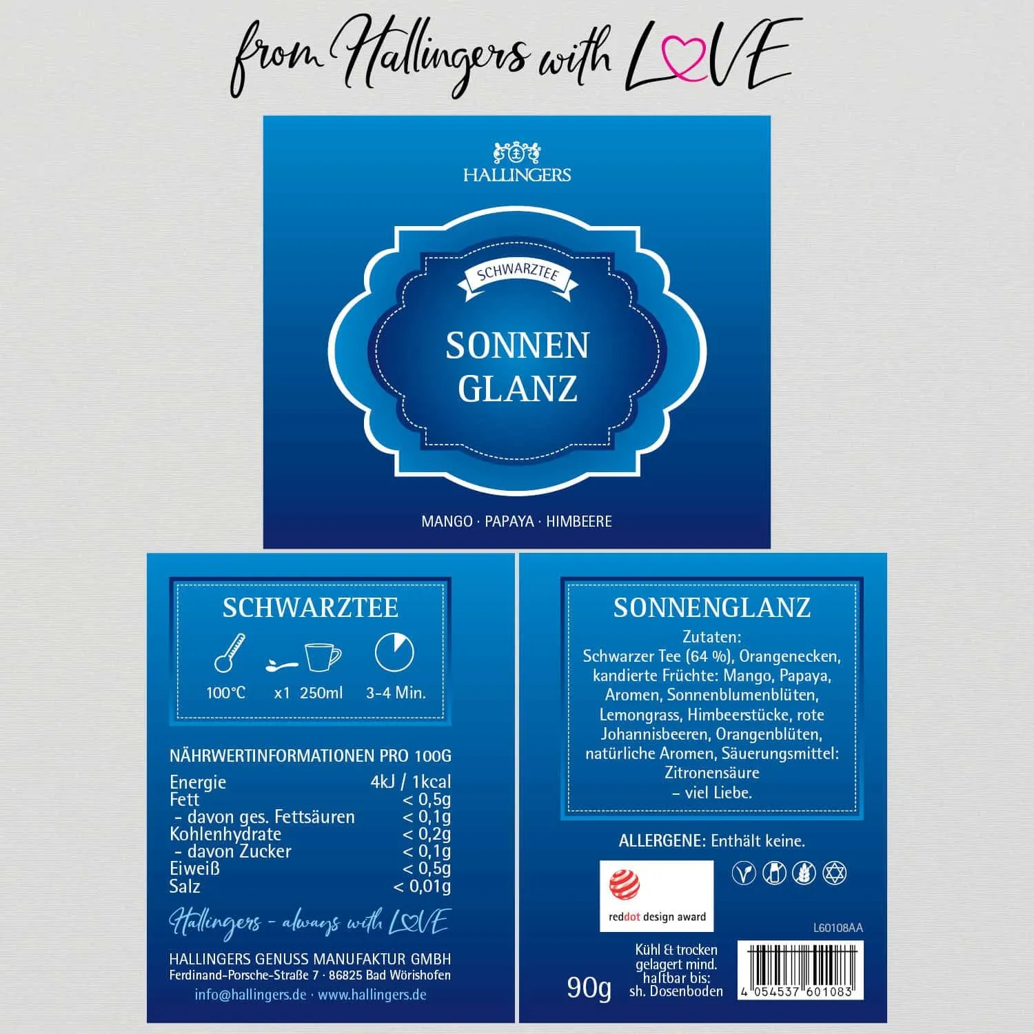Sonnenglanz (mit Orange, Mango & Papaya) - Schwarzer Tee, loser Tee Geschenkdose