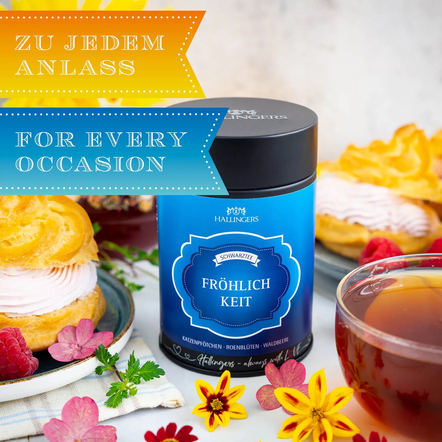 VOLLES AROMA, VOLLER GENUSS - Edition \Fröhlichkeit\: Schluss mit schwarzen Tees, die vor allem bitter schmecken - der Unterschied zeigt sich dort, wo Qualität, Herkunft und Geschmack wichtiger sind als niedrige Einkaufspreise