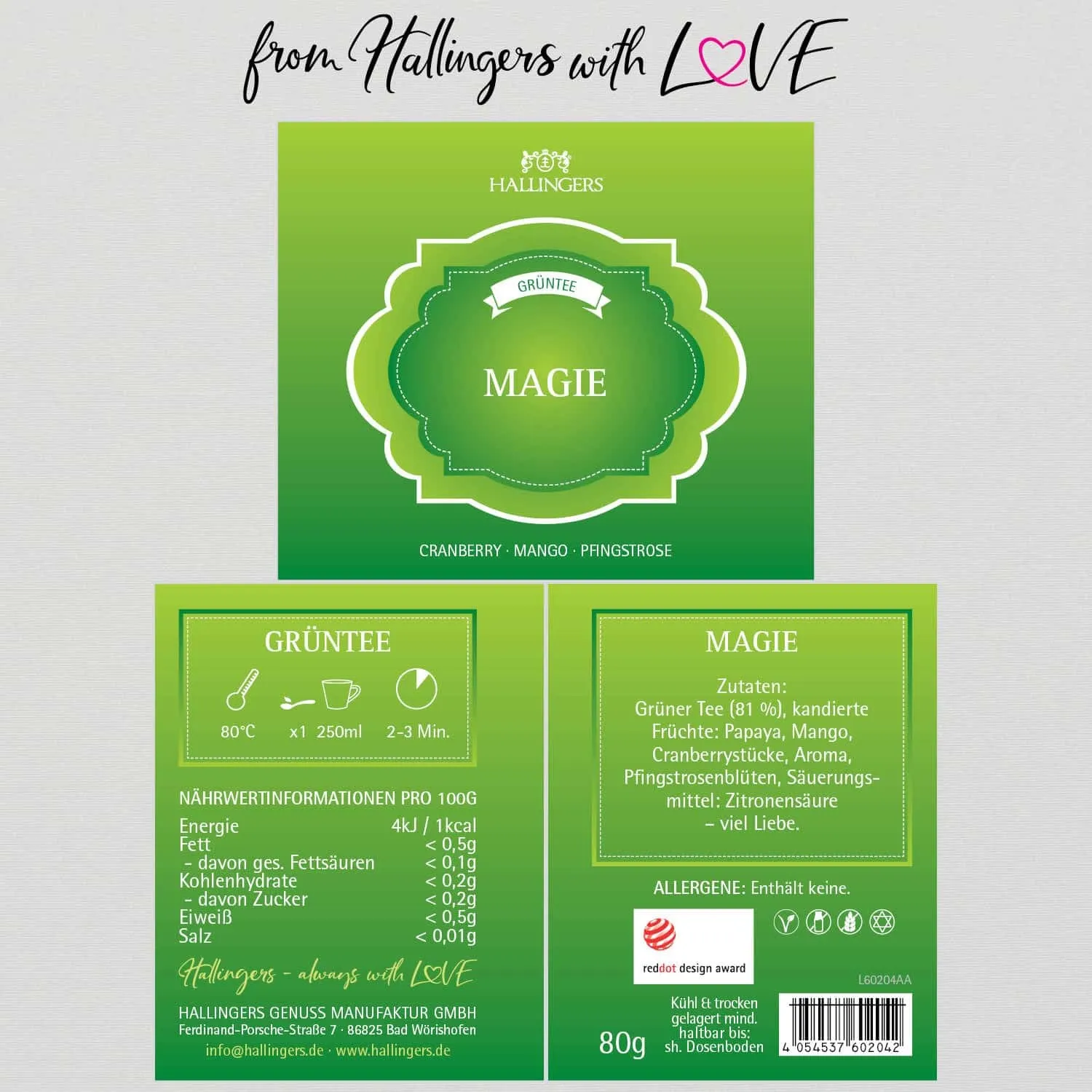Magie (mit Papaya, Mango & Cranberry) - Grüner Tee, loser Tee Geschenkdose