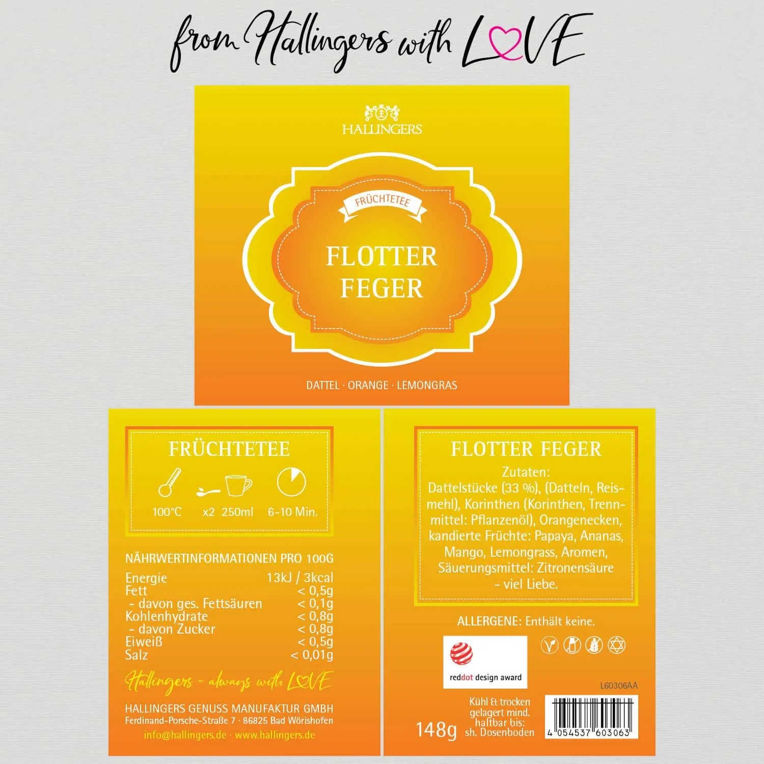 Flotter Feger (mit Dattel, Orange & Papaya) - Früchtetee, loser Tee Geschenkdose