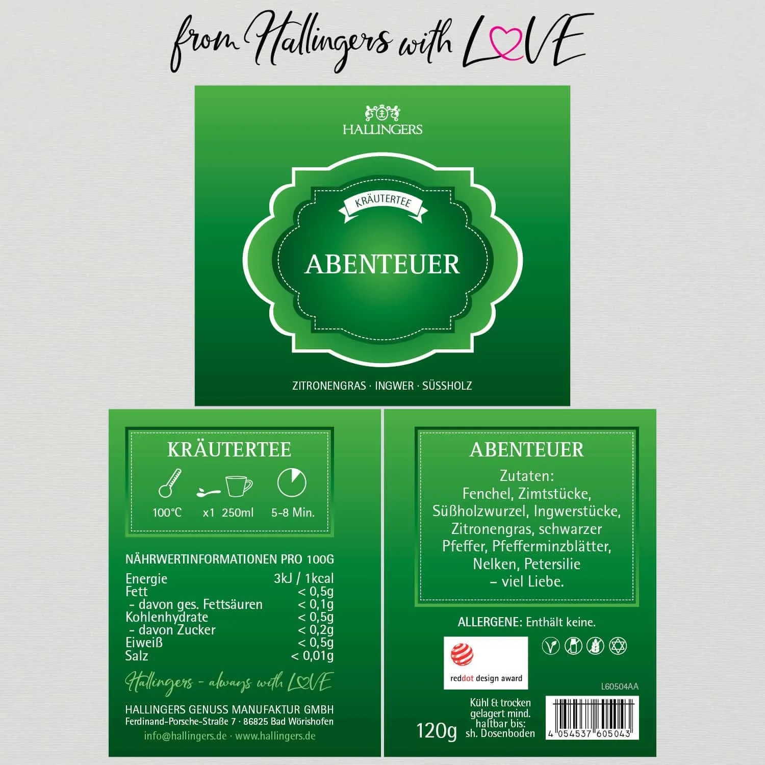 Abenteuer (mit Zitronengras, Ingwer & Süßholz) - Kräutertee, loser Tee Geschenkdose